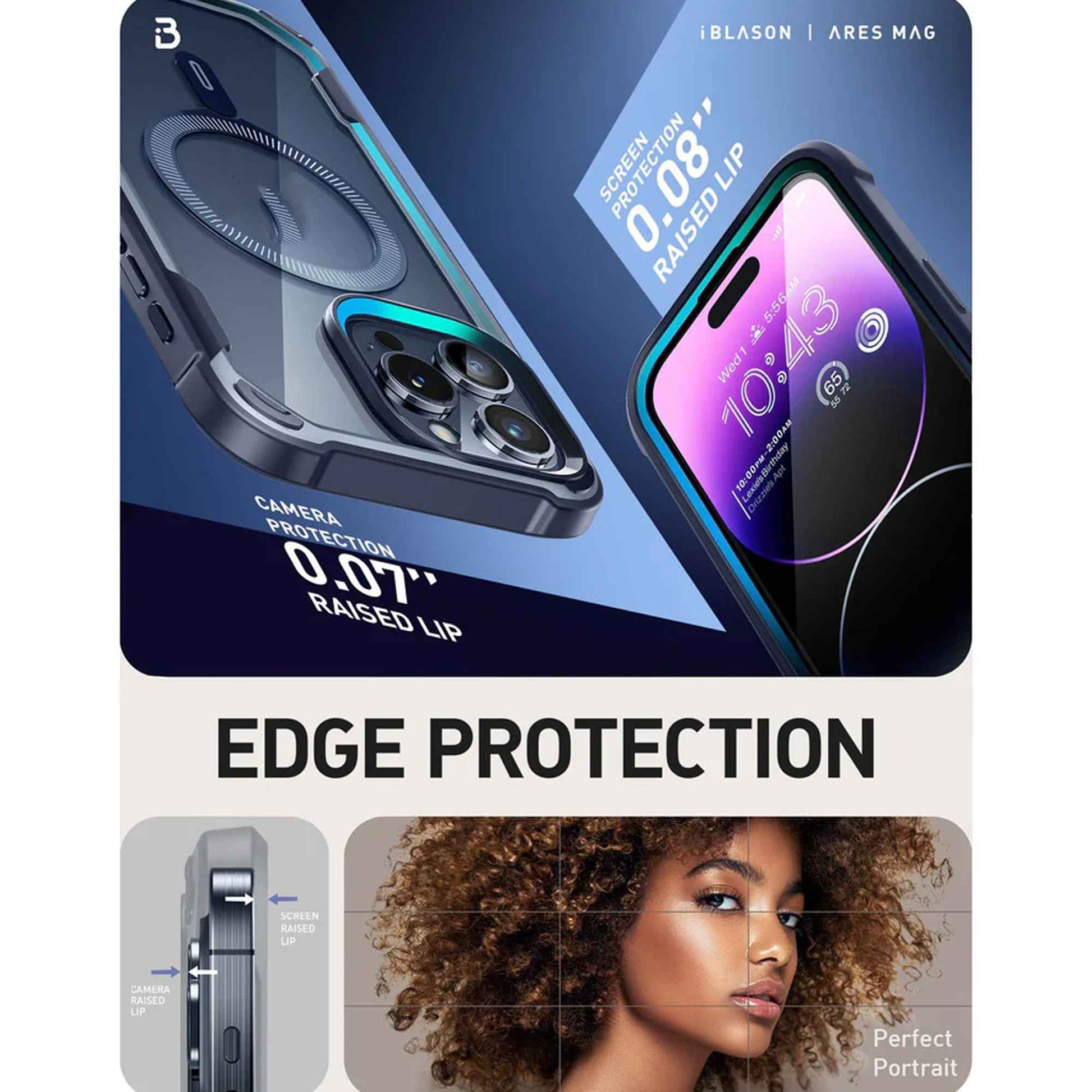 i-Blason Ares Mag Case for iPhone 15 Pro Max / 15 Pro with Built-in Screen Protector & MagSafe Compatible