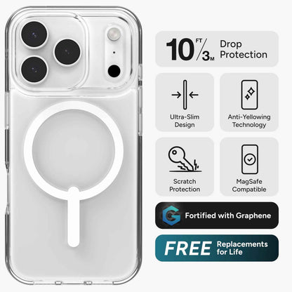 ZAGG Crystal Palace Lite Snap for iPhone 17 Pro Max / 17 Pro - Magsafe Compatible - Clear