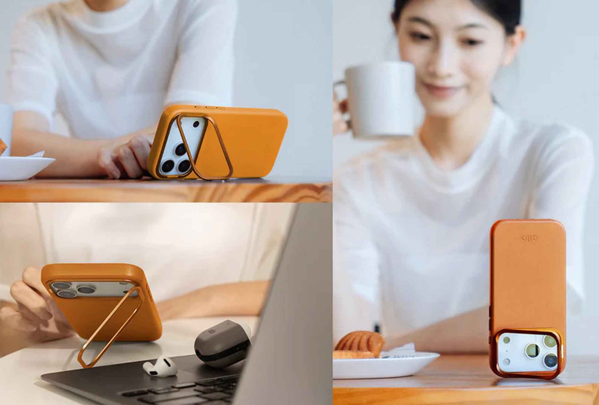 Alto Uplop Magnetic Stand Leather Case for iPhone 17 Pro Max / 17 Pro - Italian Full-Grain Leather with Military Grade Drop Protection