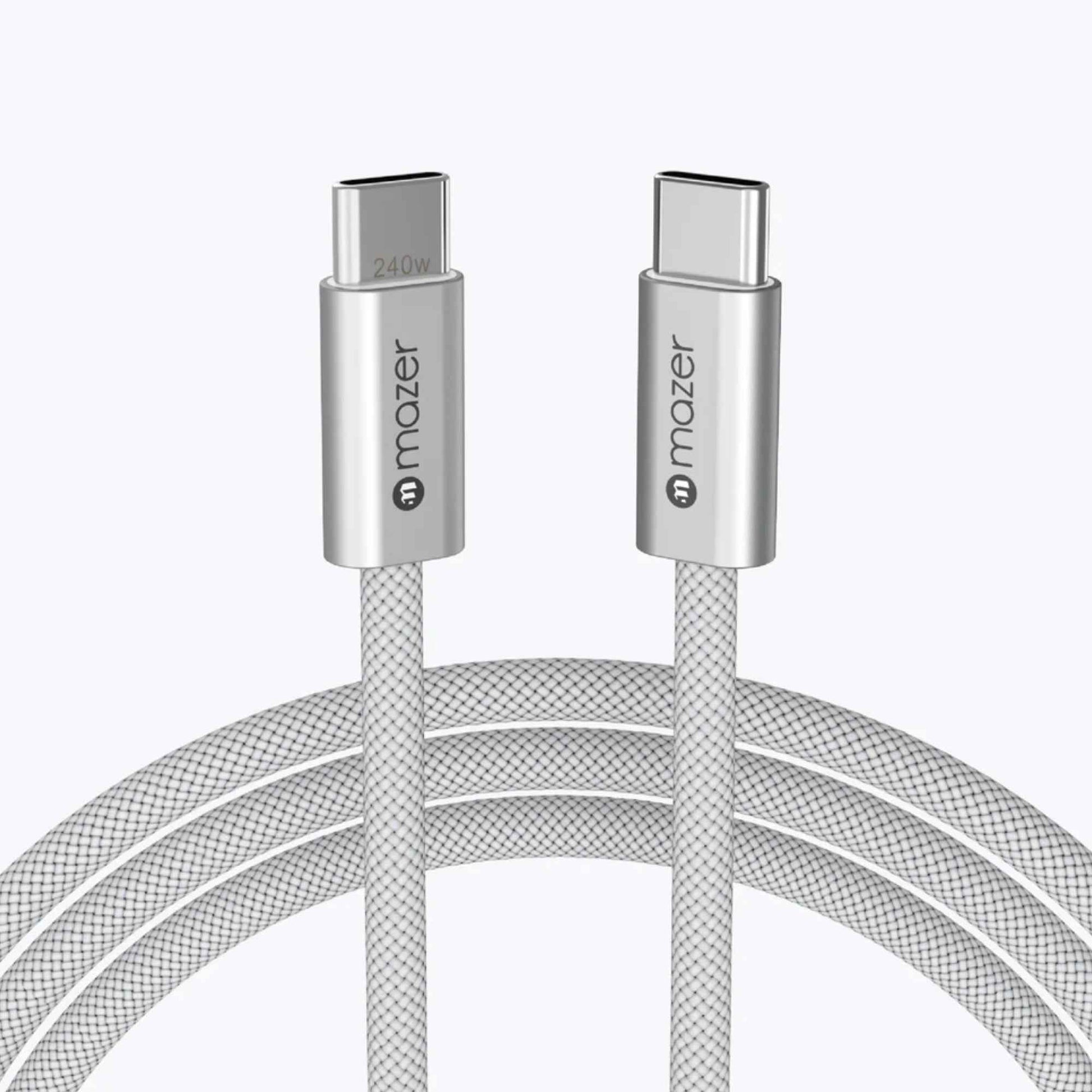 Mazer InfiniteFLEX2 Pro USB C to USB C Cable PD 240W 480Mbps Data Transfer 1M (Braided)