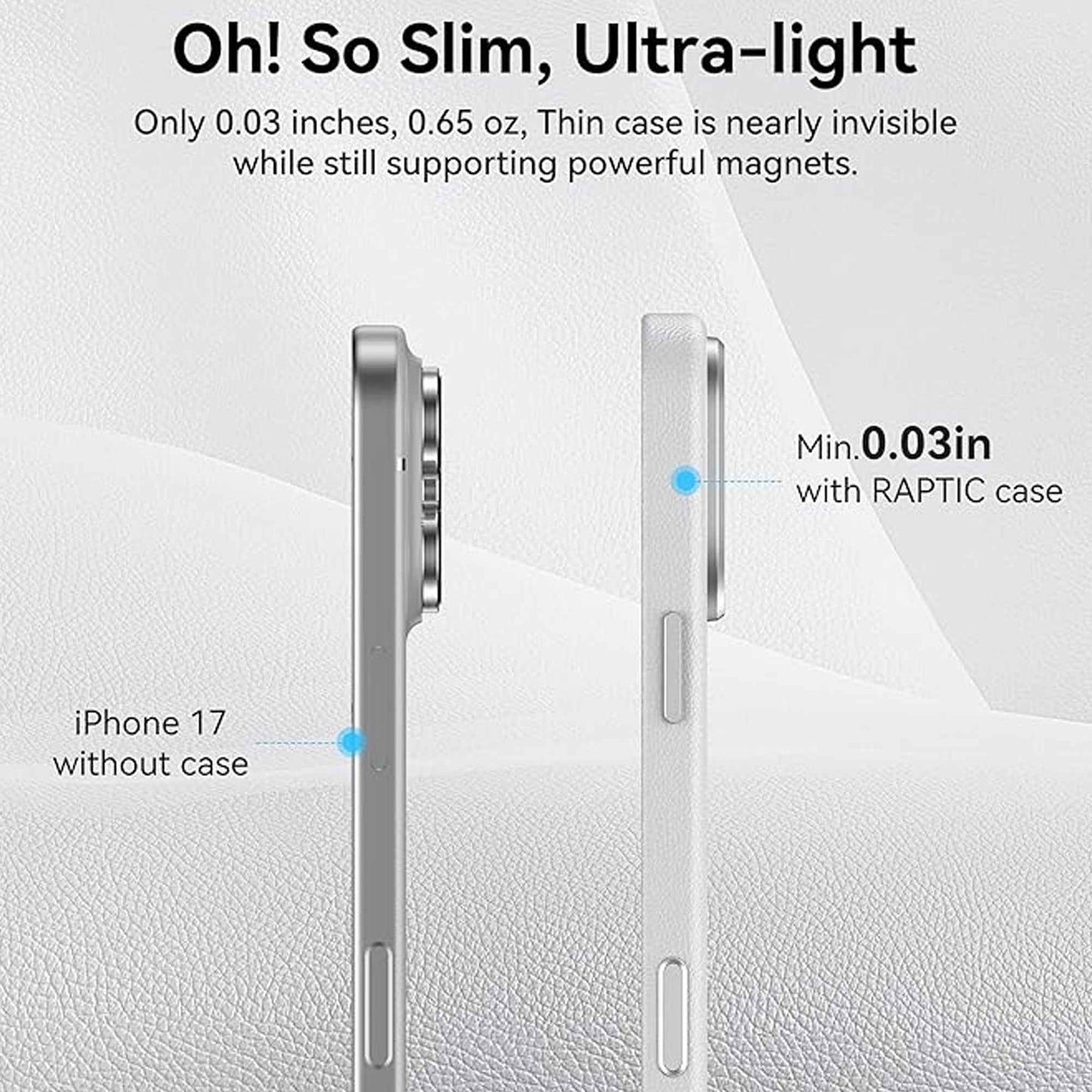 Raptic Urban Nano Magsafe for iPhone 17 Pro Max / 17 Pro - Vegan Faux Leather with Covered Camera Control Button
