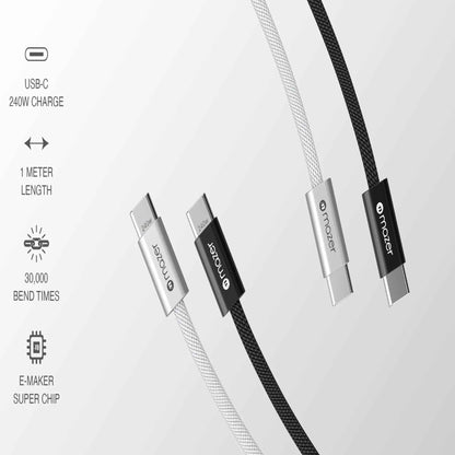 Mazer InfiniteFLEX2 Pro USB C to USB C Cable PD 240W 480Mbps Data Transfer 1M (Braided)