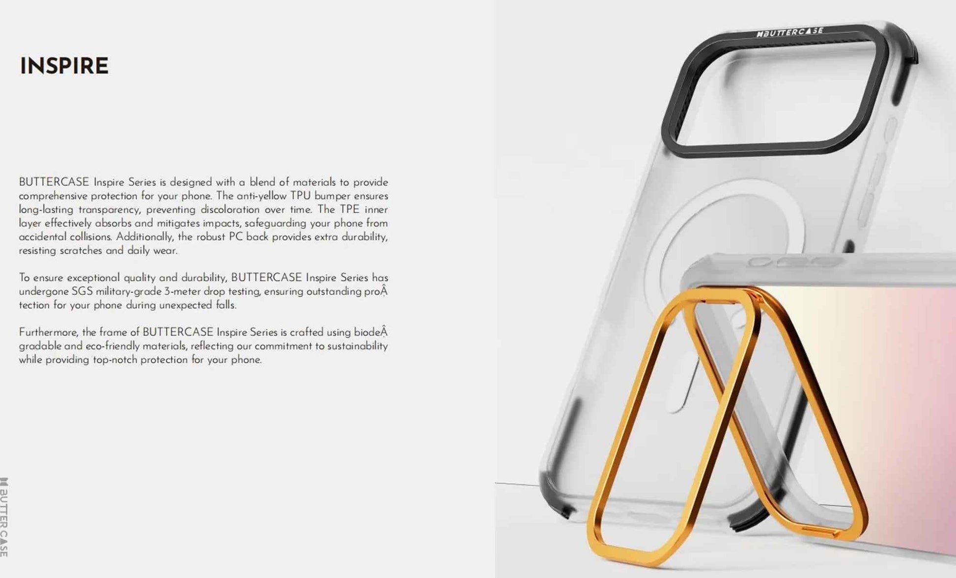 BUTTERCASE Inspire Series Protective Case for iPhone 17 Pro Max / 17 Pro with Camera Stand