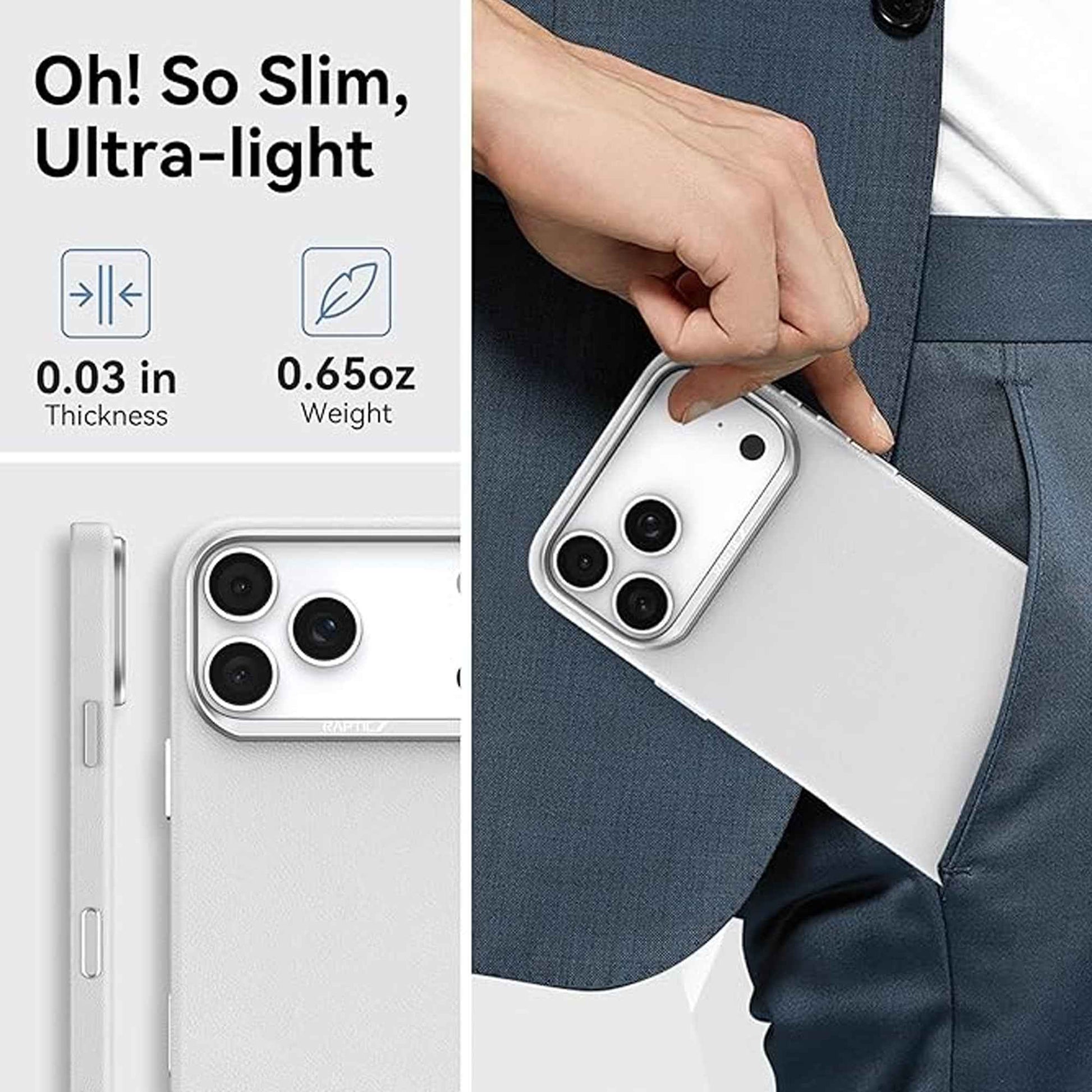 Raptic Urban Nano Magsafe for iPhone 17 Pro Max / 17 Pro - Vegan Faux Leather with Covered Camera Control Button