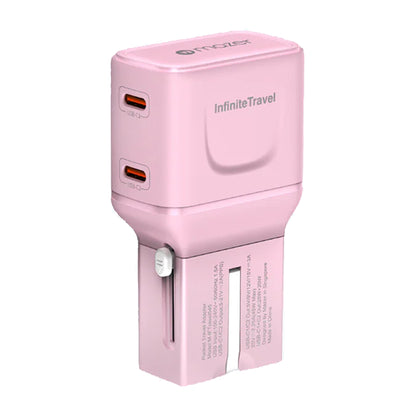 Mazer Infinite Travel Pocket 45W Universal Travel Charger - with 2 x USB-C Ports