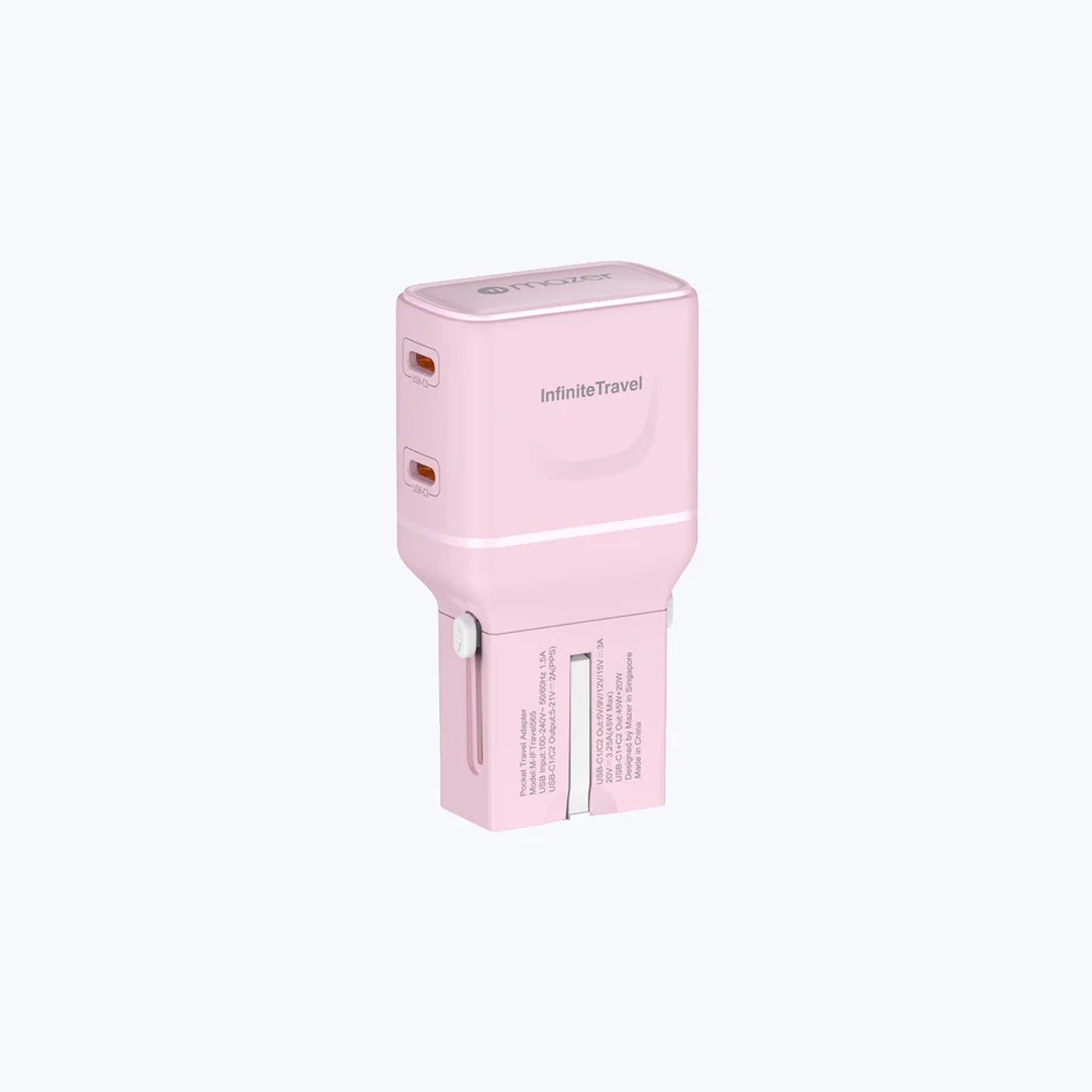 Mazer Infinite Travel Pocket 65W Universal Travel Charger - with 2 x USB-C Ports