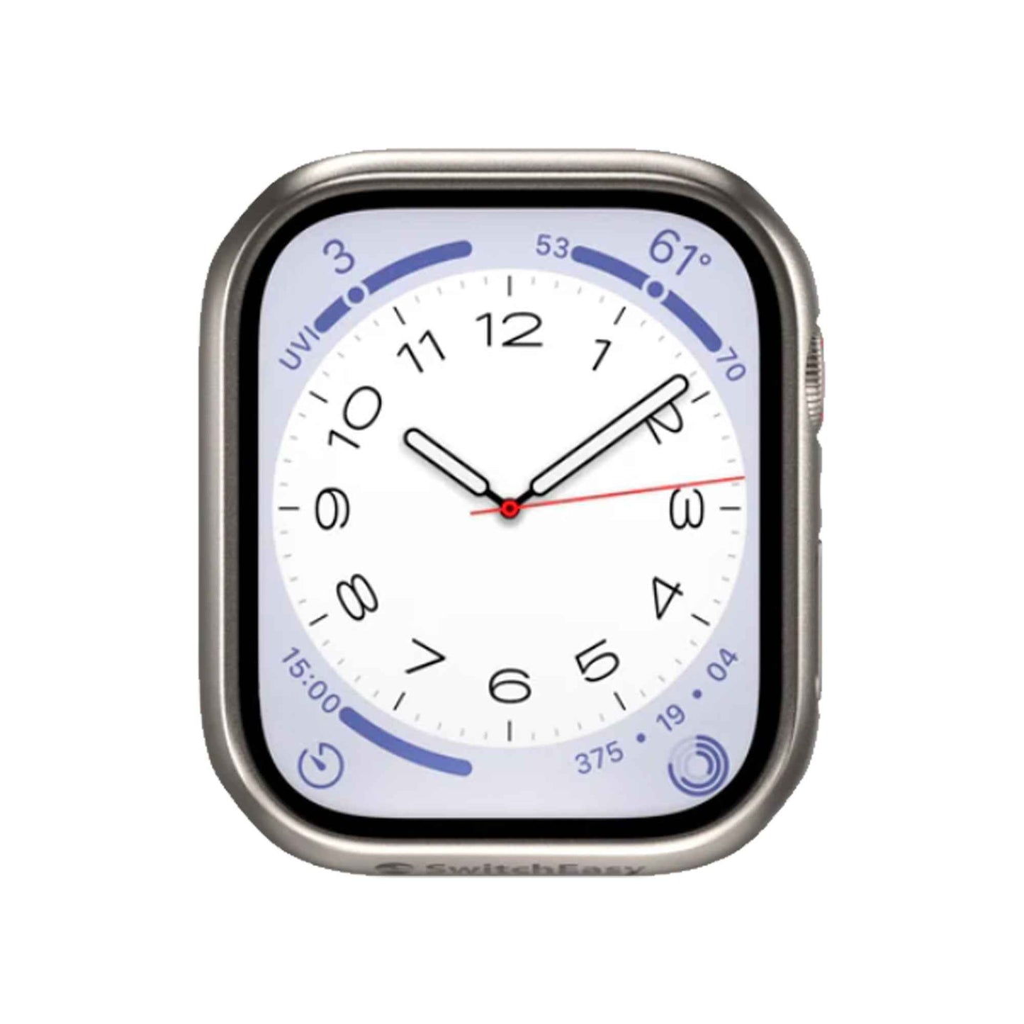 SwitchEasy Hybrid Case for Apple Watch 45mm ( Series 9 / 8 / 7 ) 9H Tempered Glass Case with Build-In Screen Protector