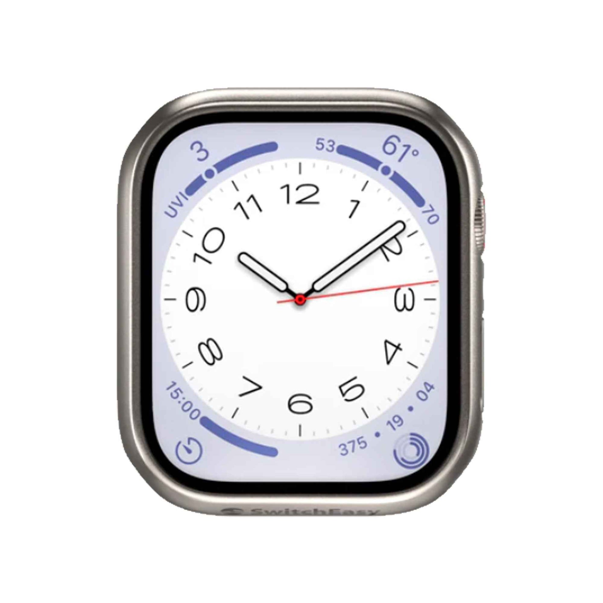 SwitchEasy Hybrid Case for Apple Watch 45mm ( Series 9 / 8 / 7 ) 9H Tempered Glass Case with Build-In Screen Protector