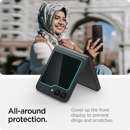[2 PACK] Spigen Glas.tR EZ Fit Glass Screen Protector for Samsung Galaxy Z Flip 6 / Flip 5 with Auto-Alignment Installation Kit - Clear - Forexengineer -Malaysia- 8809896748780-8809971229098