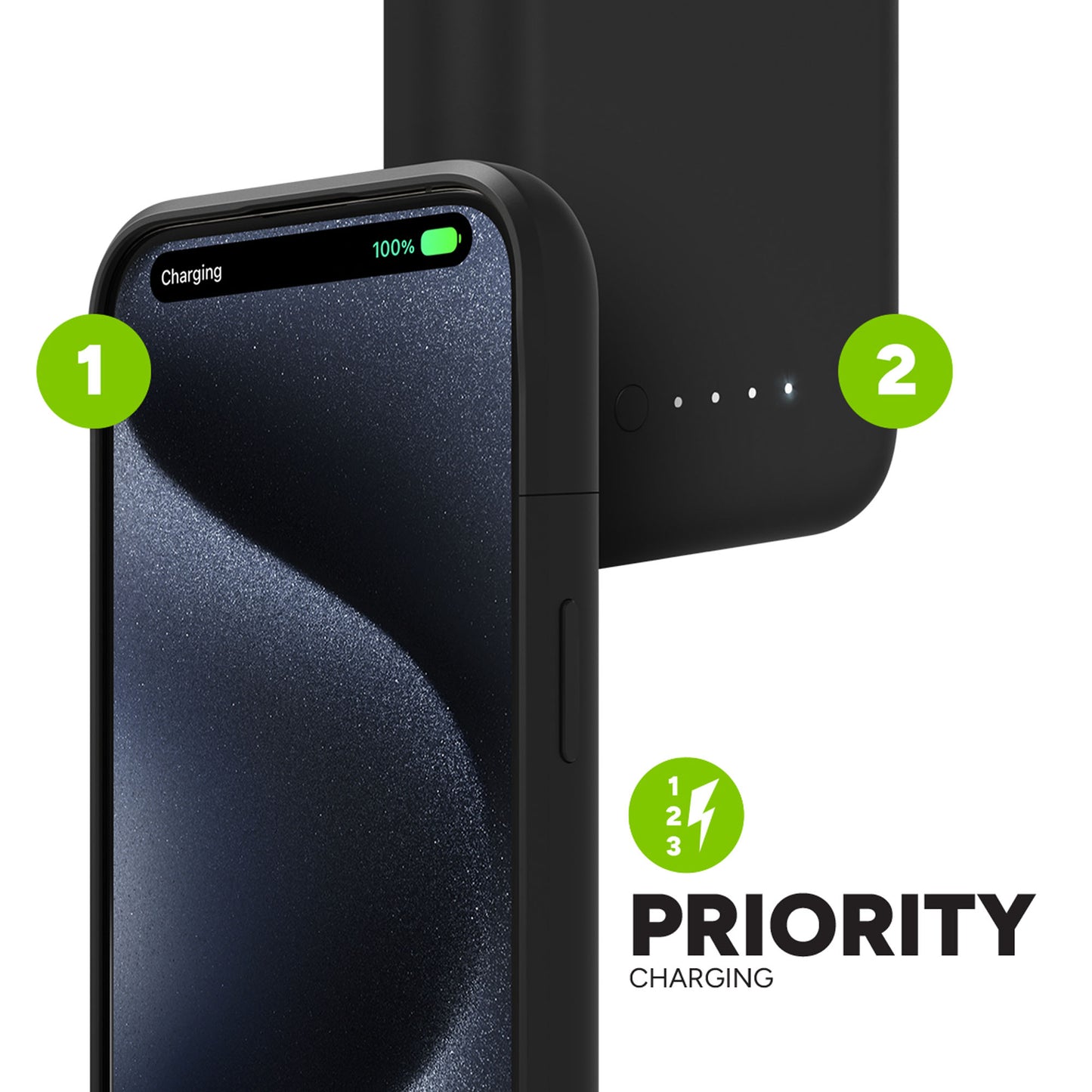 Mophie Juice Pack 3,000mAh Build-in Battery for iPhone 15 Series - Up to 6 feet drop protection - Black