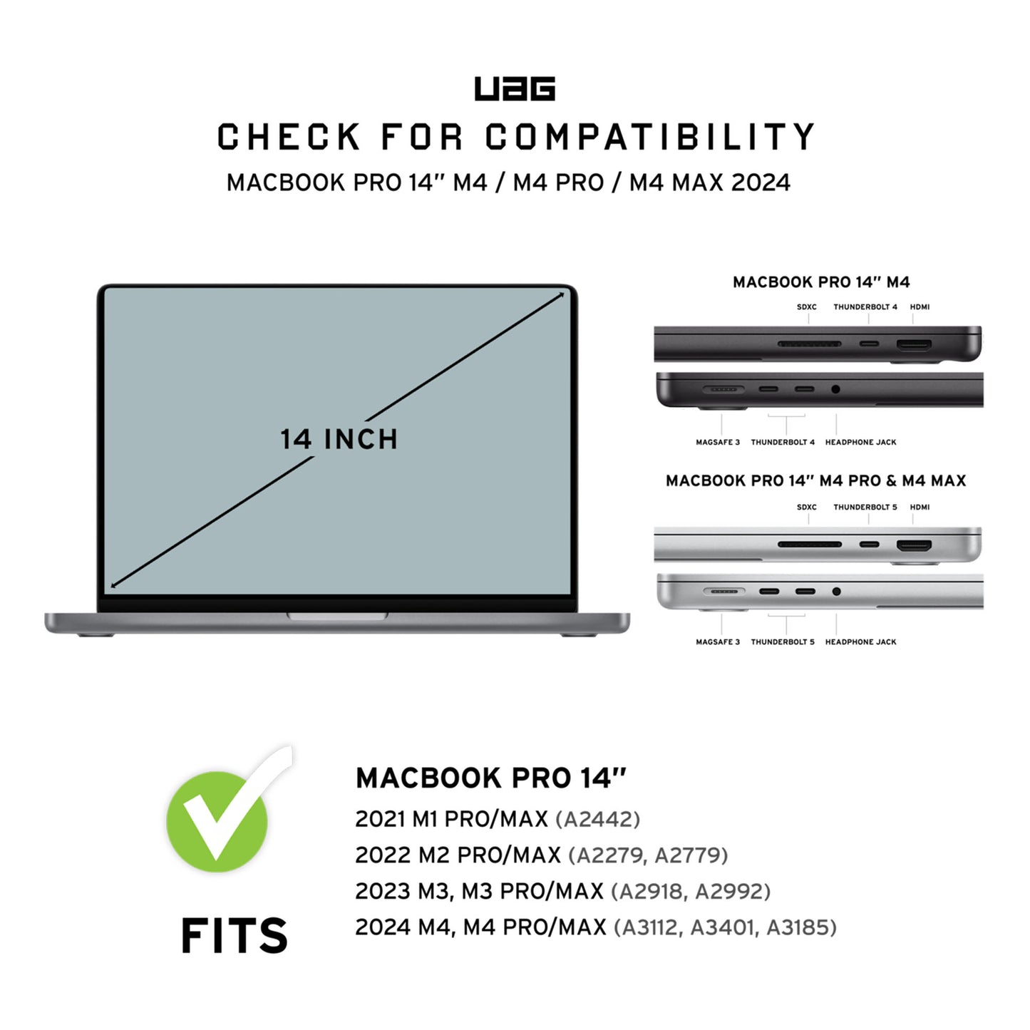 UAG Plyo for MacBook Pro 14" ( M1 / M2 / M3 / M4 MAX & PRO ) (  2021 / 2022 / 2023 / 2024 ) - Ice