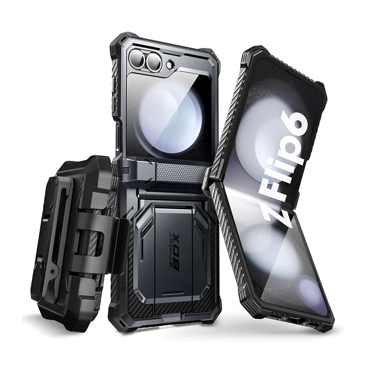 i-Blason Armorbox for Samsung Galaxy Z Flip 6 - With Built-in Screen Protector and  Belt Clip Holster