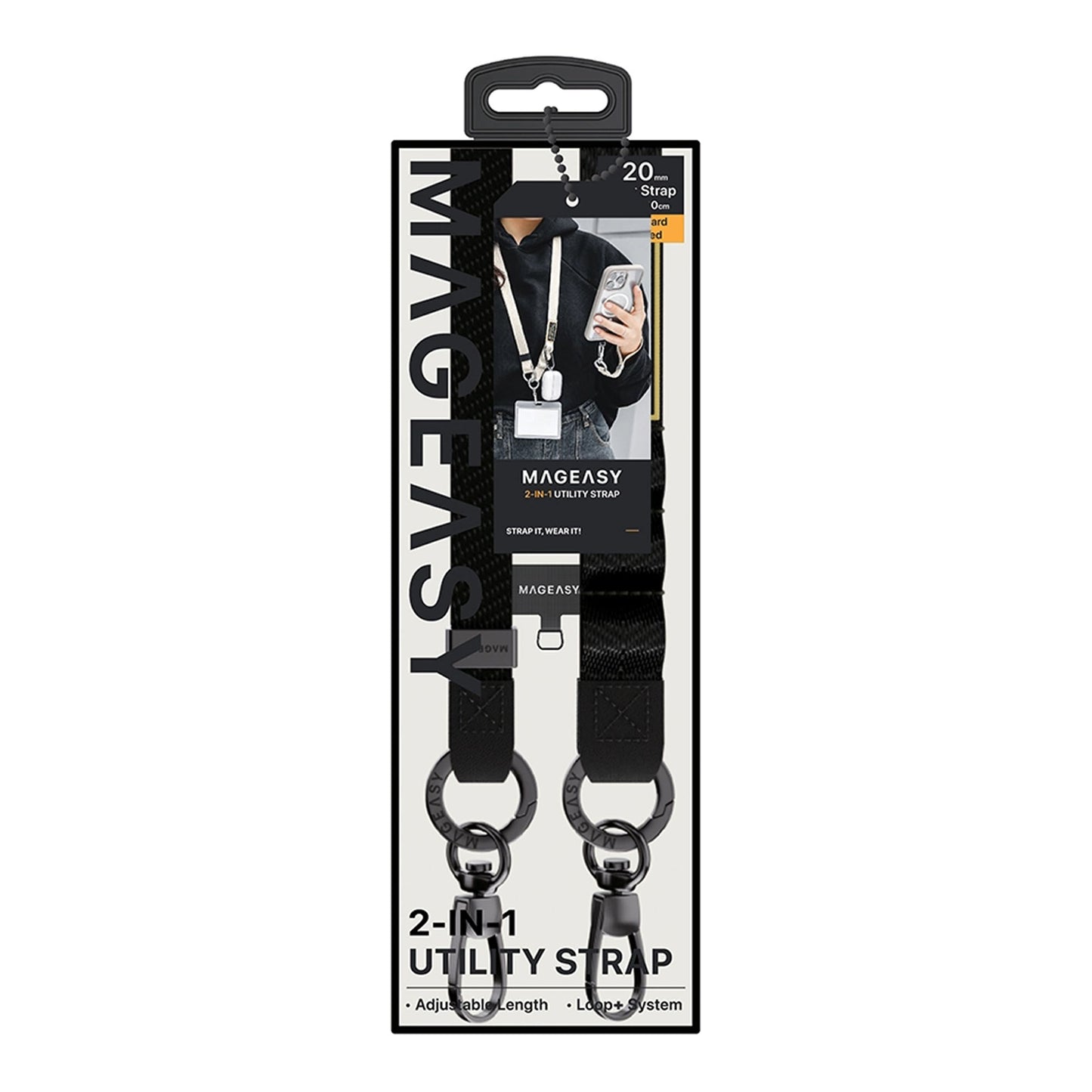 MAGEASY 2-in-1 Utility Strap ( Strap + Strap Card ) 20mm Phone Lanyard