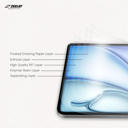 [ONLINE EXCLUSIVE] ZEELOT Paper Like Screen Protector for iPad Pro 11" / iPad Pro 13" / iPad Air 11" / iPad Air 13" - Forexengineer -Malaysia- 4891011521211-4891011521167-4891011521266