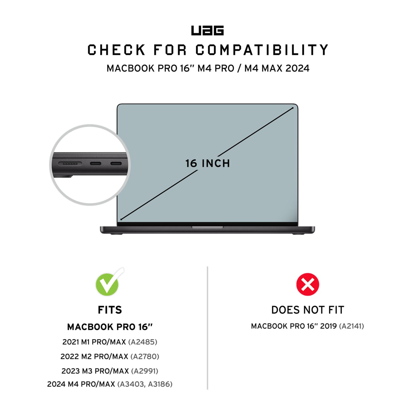 UAG Plyo for MacBook Pro 16" ( M1 / M2 / M3 / M4 MAX & PRO ) ( 2021 / 2022 / 2023 / 2024 ) - Ice