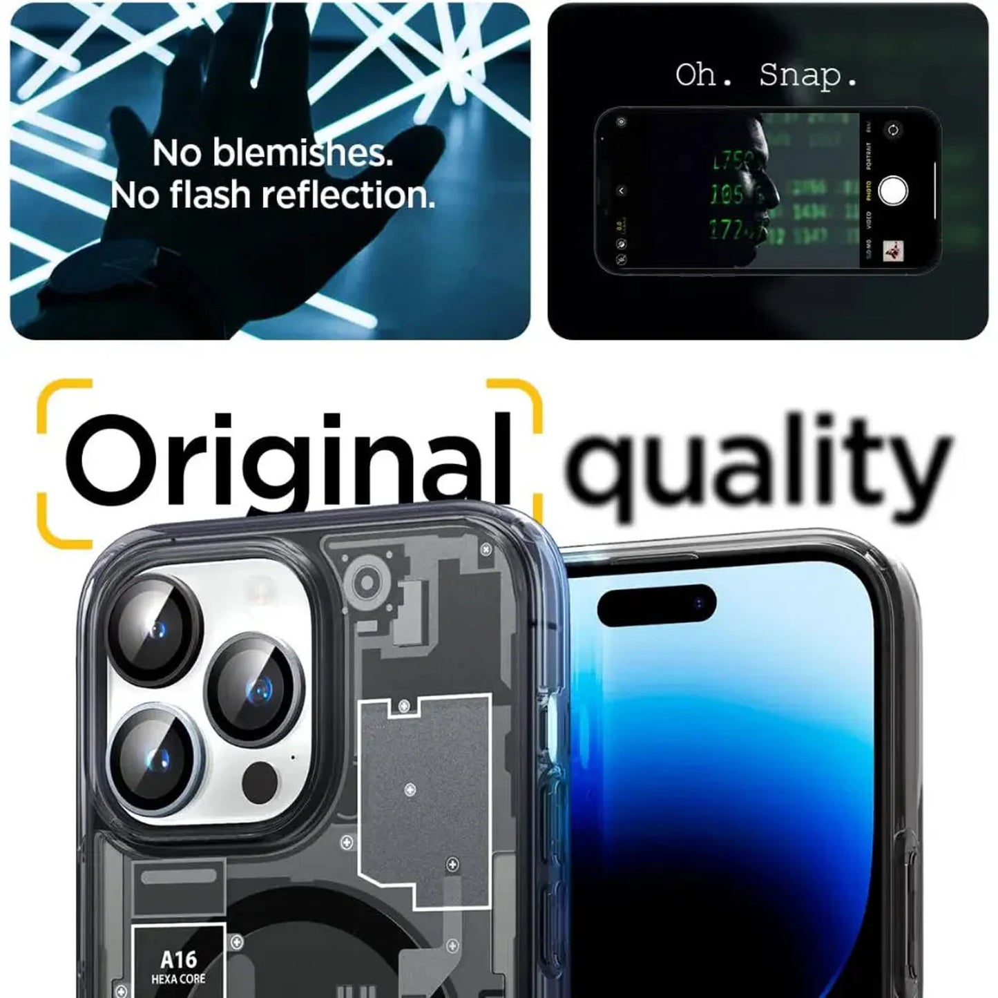 [2 PACK] Spigen Glas.tR EZ Fit Optik Pro Lens Protector for iPhone 16 Pro Max / 16 Pro / 15 Pro Max / 15 Pro / 14 Pro Max / 14 Pro