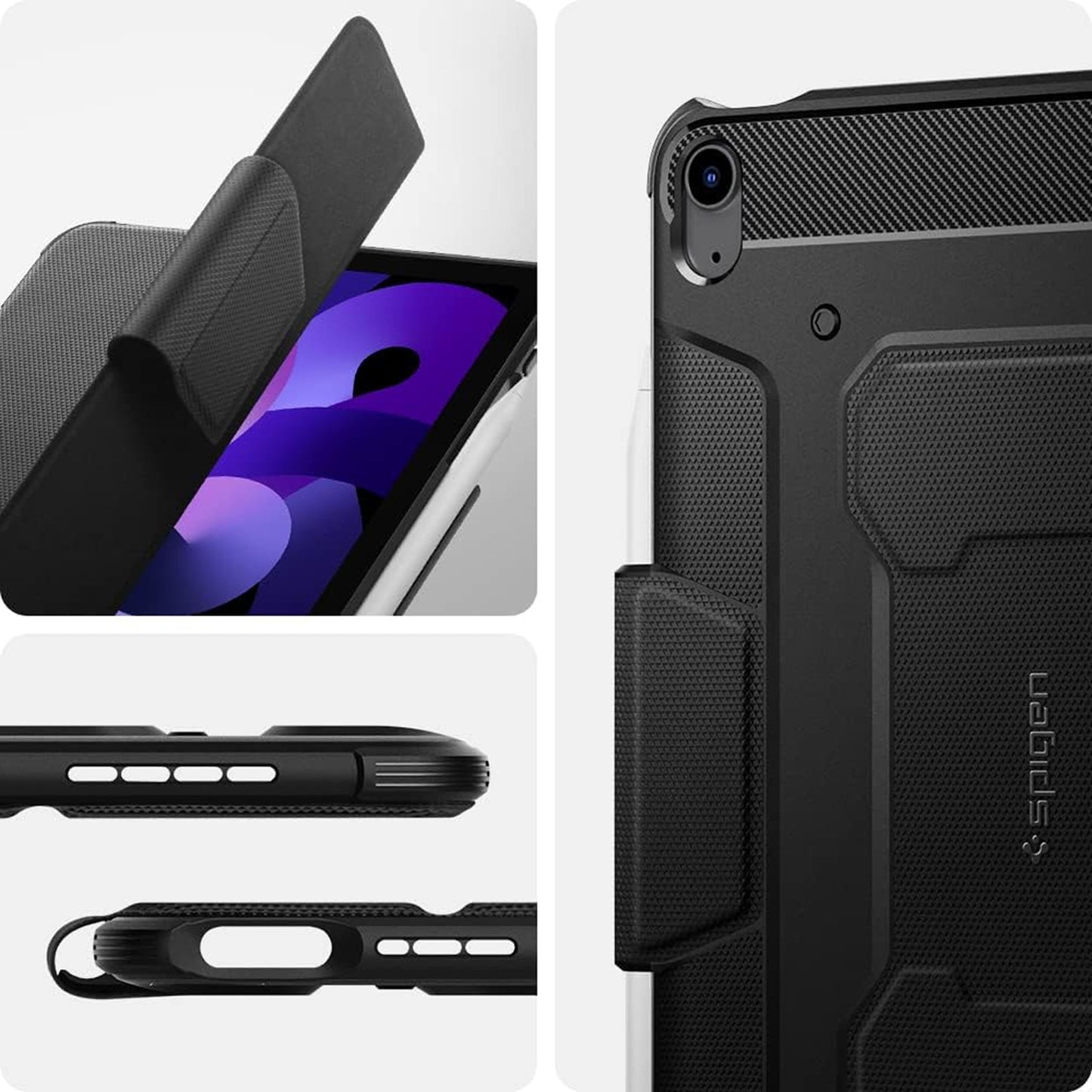 Spigen Rugged Armor Pro Case for iPad Air 13" / iPad Air 11'' ( 2024 ) M2 / iPad Air 10.9" ( 2022 - 2020 ) With Carbon Fiber Detailing