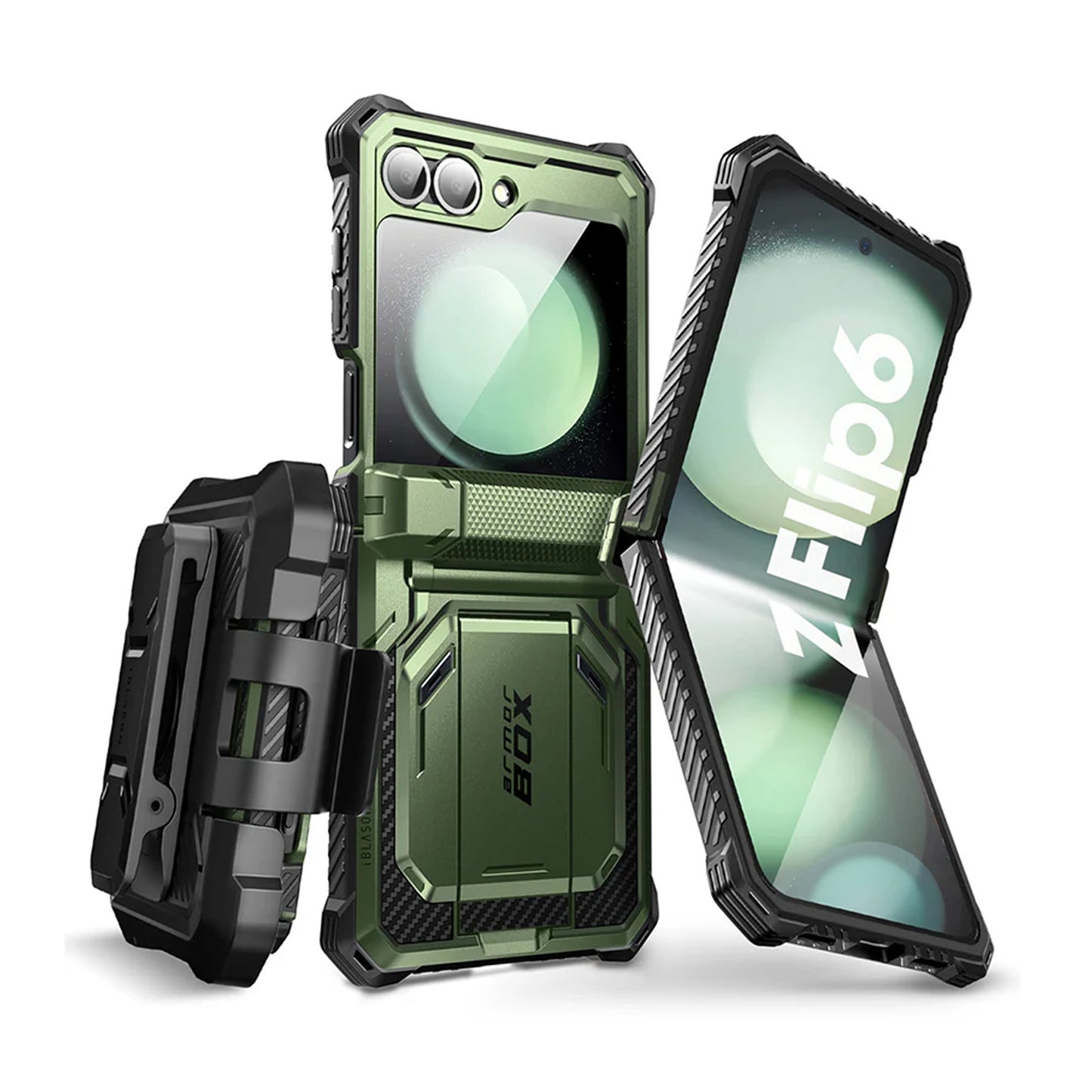 i-Blason Armorbox for Samsung Galaxy Z Flip 6 - With Built-in Screen Protector and  Belt Clip Holster