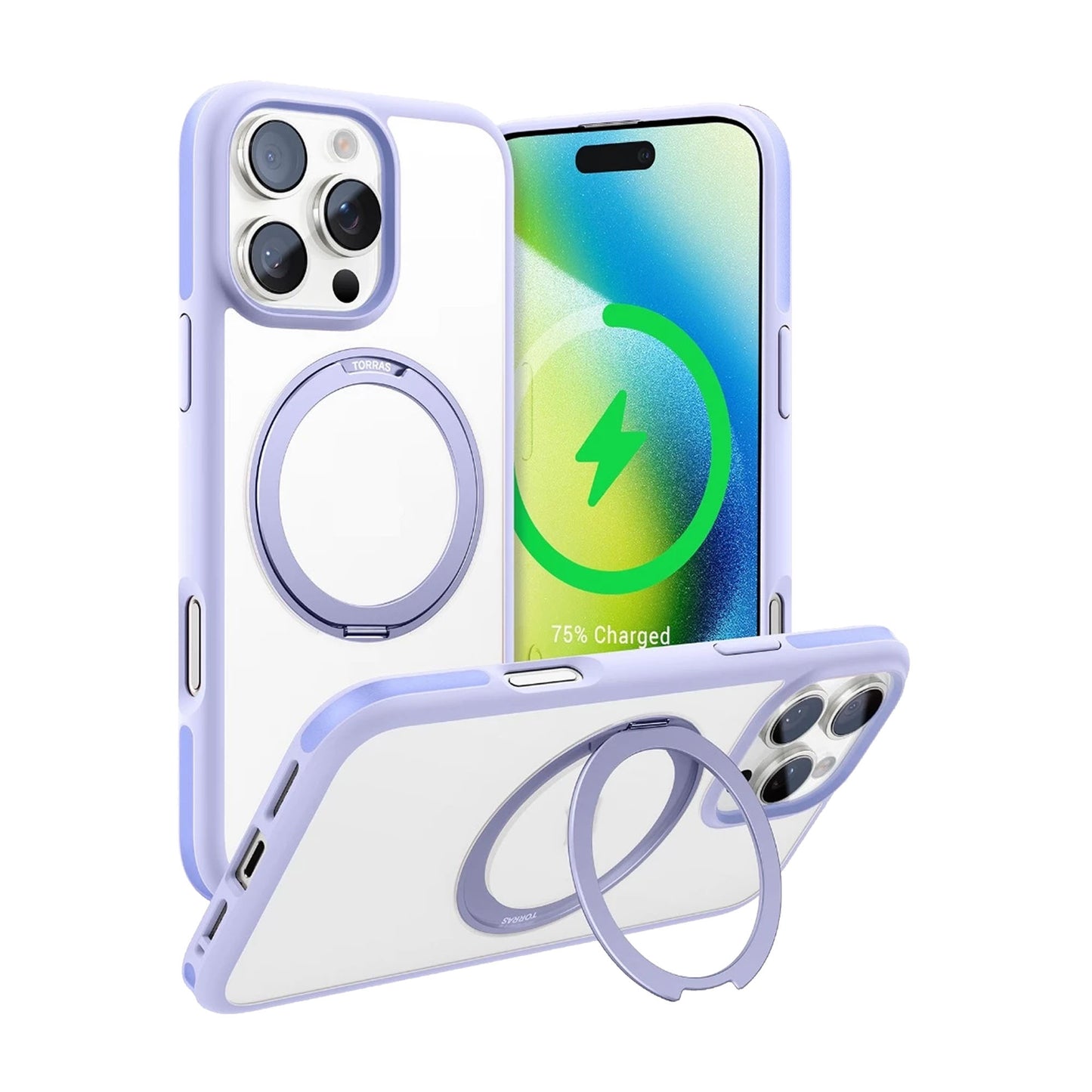 TORRAS Ostand R Fusion Series for iPhone 16 Series - With 360° Rotated Stand and MagSafe Compatible