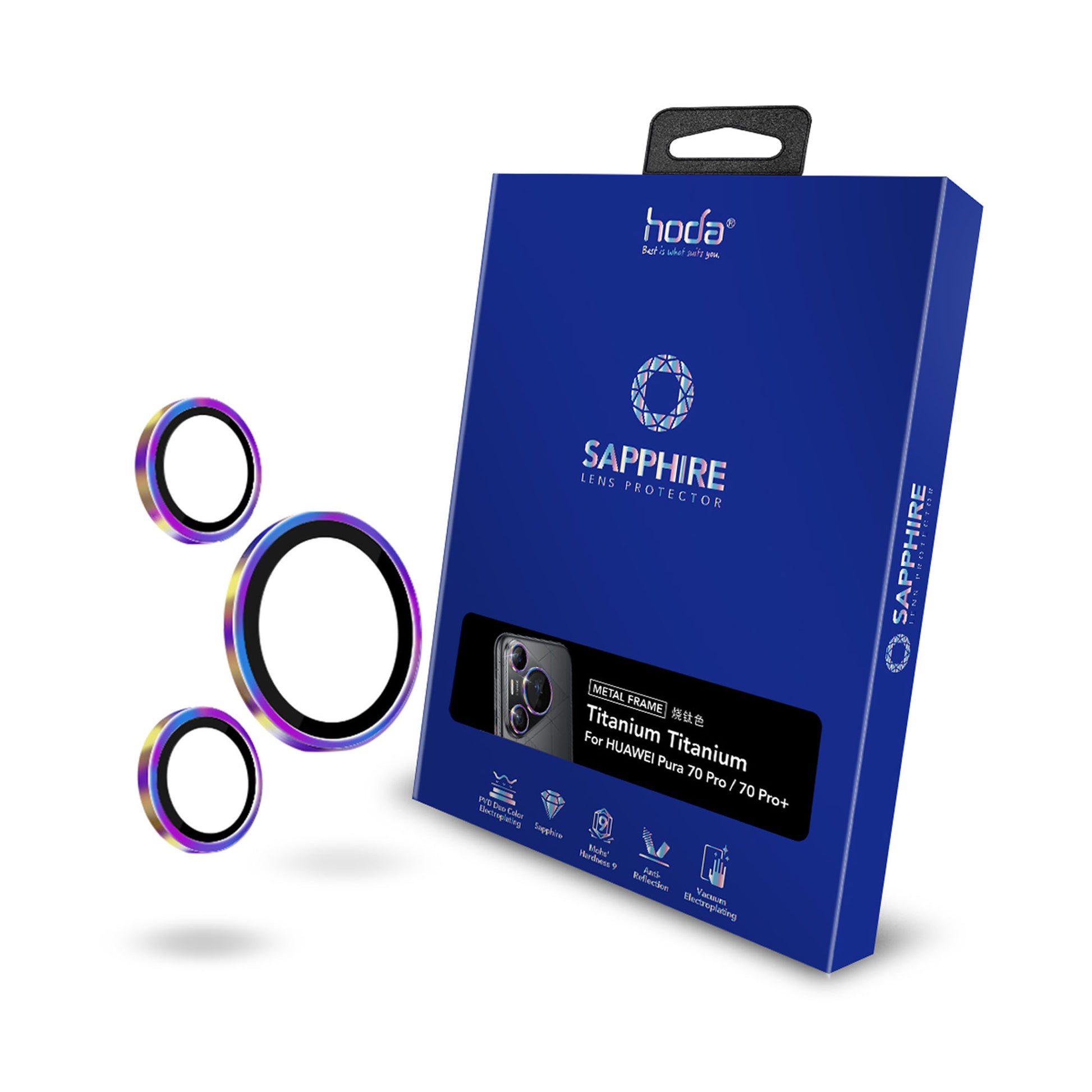 HODA Sapphire Lens Protector for HUAWEI Pura 70 Ultra / Pura 70 Pro / Pura 70 - Flamed Titanium - Forexengineer -Malaysia- 4711441979225-4711441979218-4711441979201