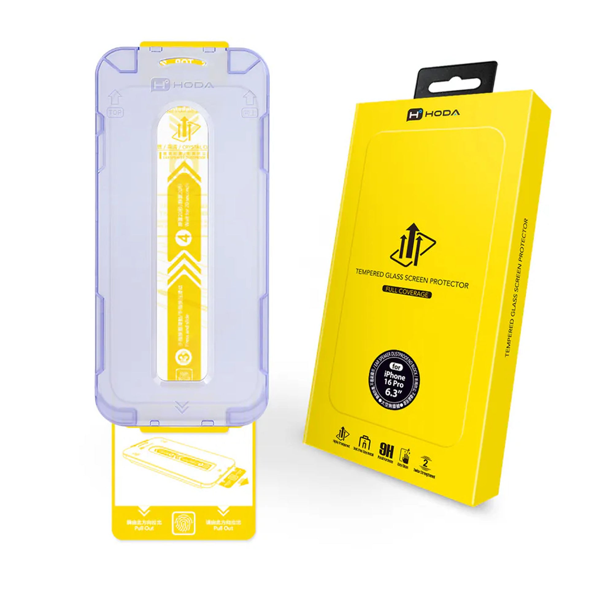 Hoda Tempered Glass Screen Protector for iPhone 16 Series ( Dust Free Helper Included ) 0.33mm Full Coverage - Clear - Forexengineer -Malaysia