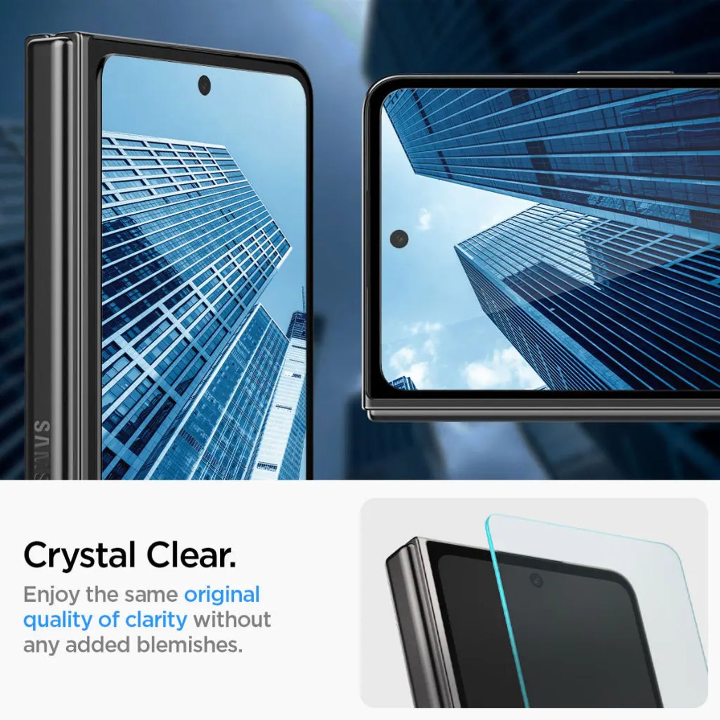 [2 PACK] Spigen Glas.tR EZ Fit Glass Screen Protector for Samsung Galaxy Z Fold 6 / Fold 5 with Auto-Alignment Installation Kit - Clear