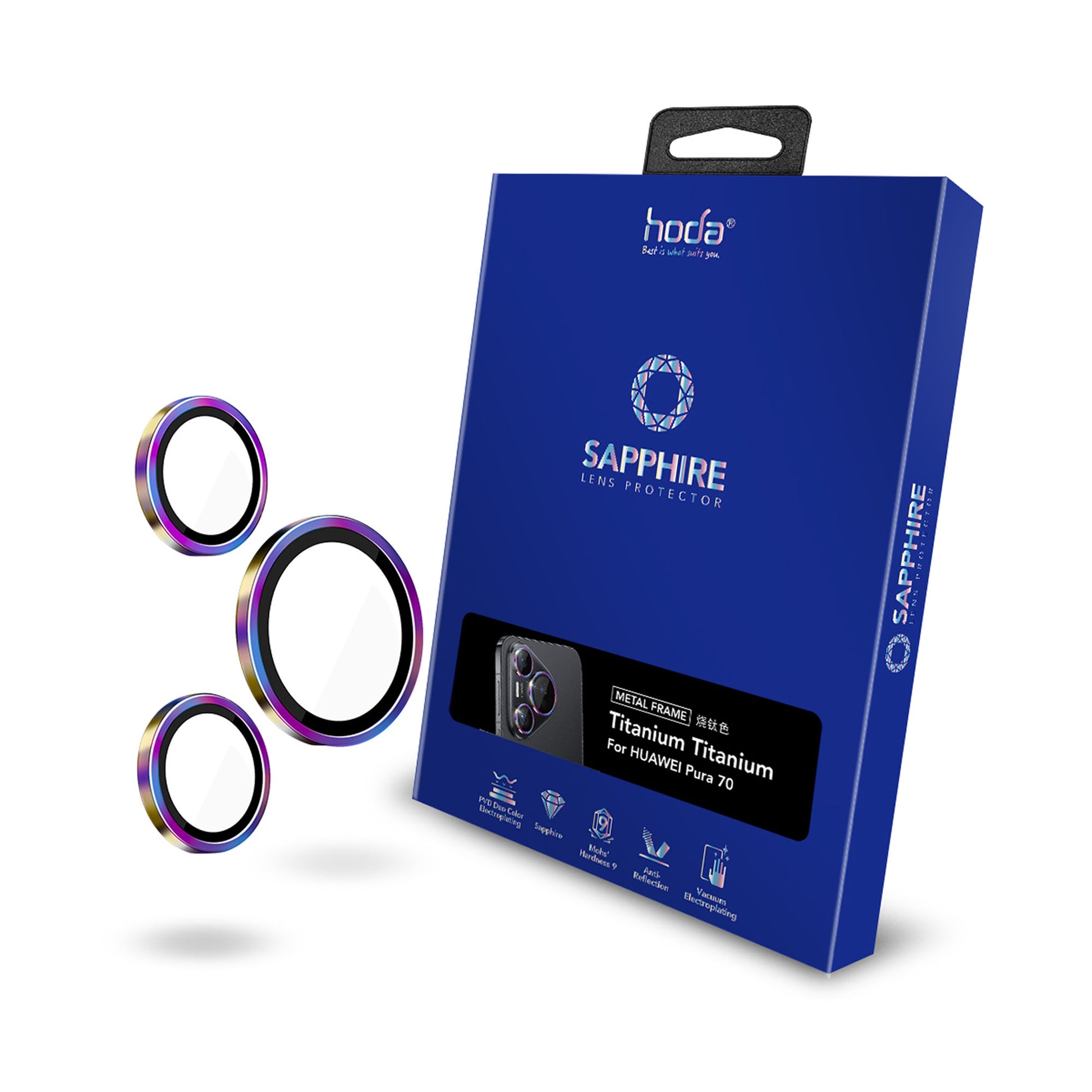 HODA Sapphire Lens Protector for HUAWEI Pura 70 Ultra / Pura 70 Pro / Pura 70 - Flamed Titanium - Forexengineer -Malaysia- 4711441979225-4711441979218-4711441979201