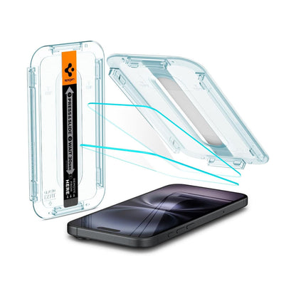[2 PACK] Spigen Glas.tR EZ Fit Tempered Glass Screen Protector for iPhone 16 & 15 Series - Clear - Forexengineer -Malaysia