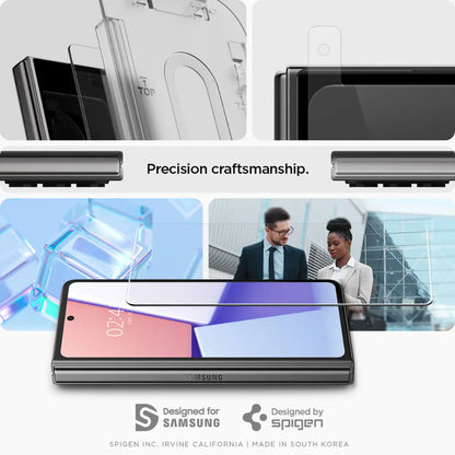 [2 PACK] Spigen Glas.tR EZ Fit Glass Screen Protector for Samsung Galaxy Z Fold 6 / Fold 5 with Auto-Alignment Installation Kit - Clear - Forexengineer -Malaysia- 8809896748766-8809971229074