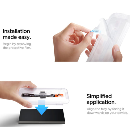 [2 PACK] Spigen Glas.tR EZ Fit Glass Screen Protector for Samsung Galaxy Z Fold 6 / Fold 5 with Auto-Alignment Installation Kit - Clear - Forexengineer -Malaysia- 8809896748766-8809971229074