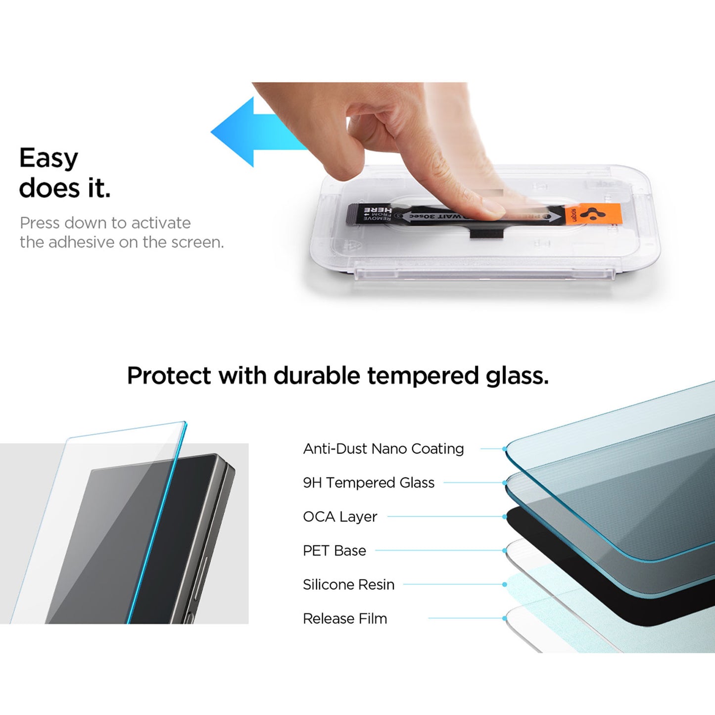 [2 PACK] Spigen Glas.tR EZ Fit Glass Screen Protector for Samsung Galaxy Z Fold 6 / Fold 5 with Auto-Alignment Installation Kit - Clear