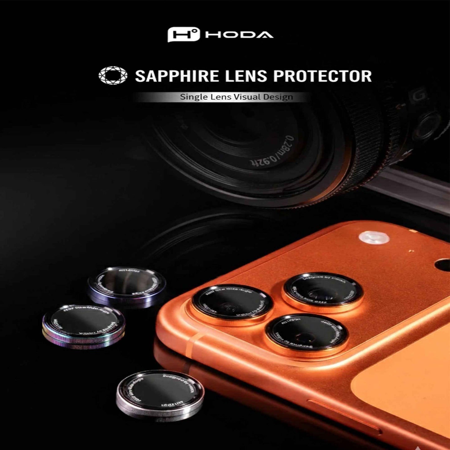 [ 17 Pro Max / 17 Pro ] Hoda Sapphire Lens Protector (Monocular Like Design) with Anti-Reflection Optical Coating