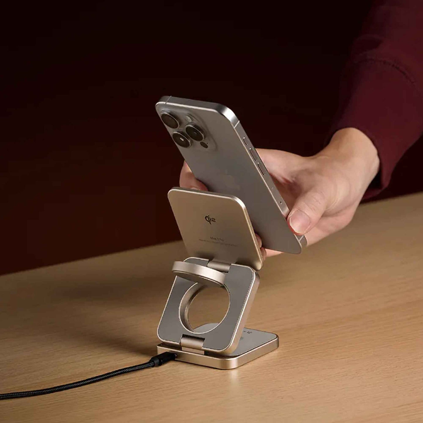 ADAM elements Mag 3 Pro Qi2 Magnetic 3-in-1 Foldable Travel Charging Station - Magnetic Ring Included