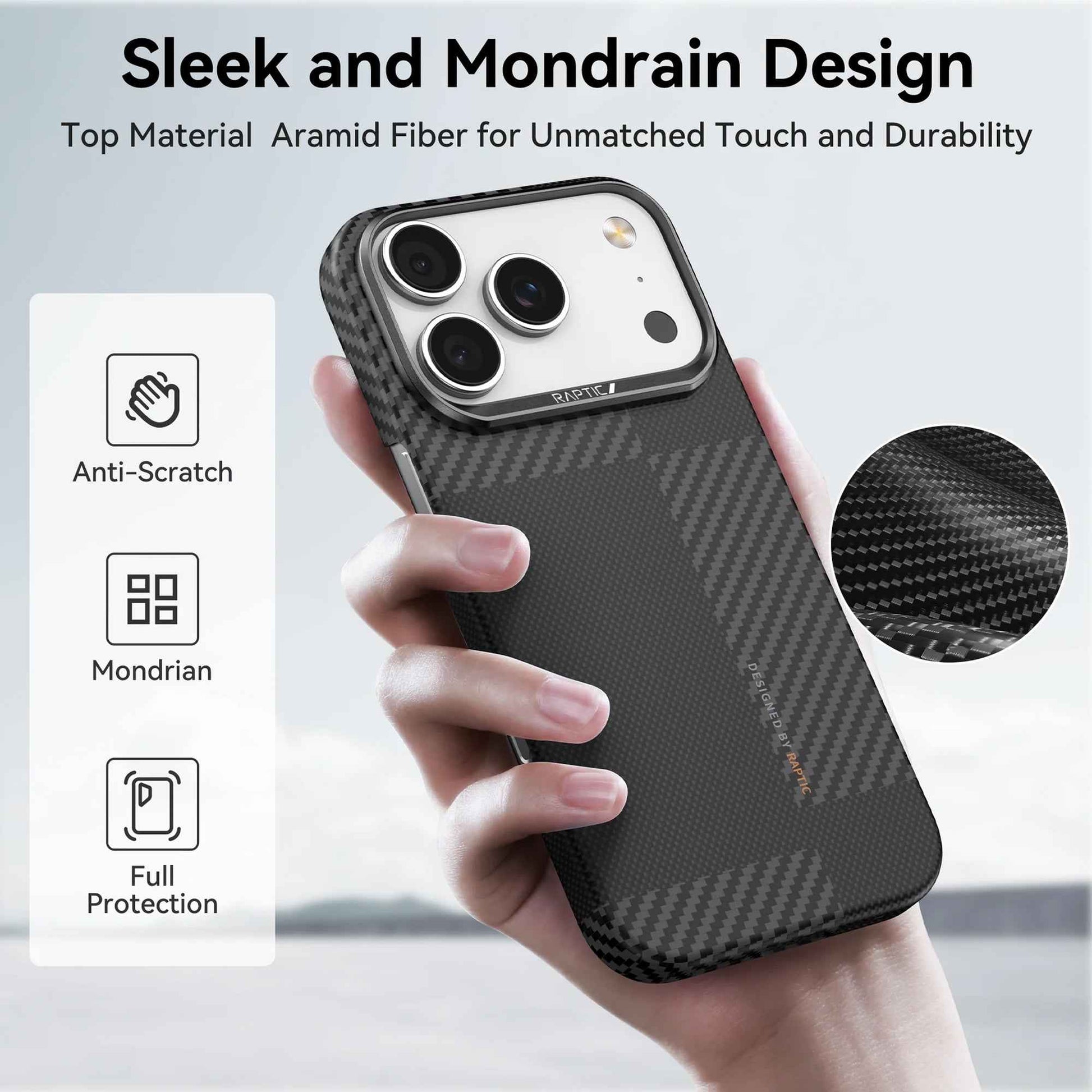 RAPTIC Aramid Fiber Geotik Magsafe Case for iPhone 17 Series - Mondrian