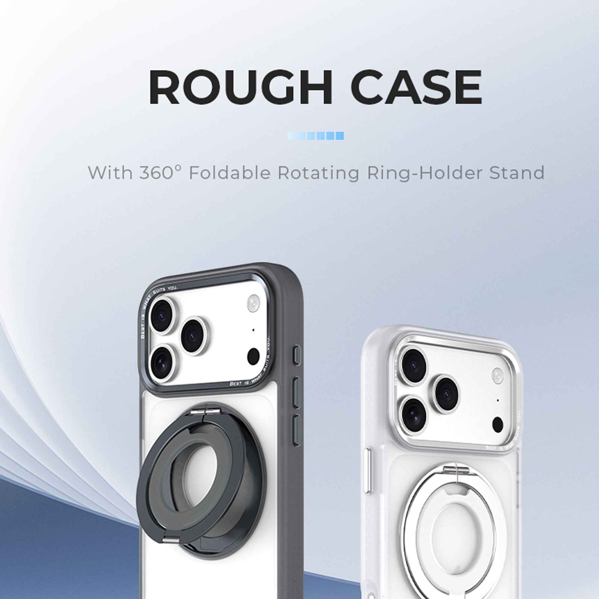 Hoda ROUGH Case Magnet with 360° Foldable Rotating Ring-holder Stand for iPhone 17 Pro Max / 17 Pro