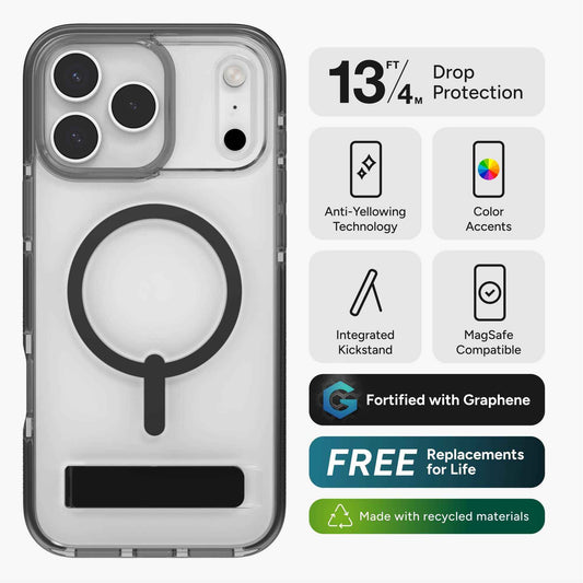 ZAGG Sedona Snap Kickstand with Camera Control Button for iPhone 17 Pro Max - M@gsafe Compatible Case