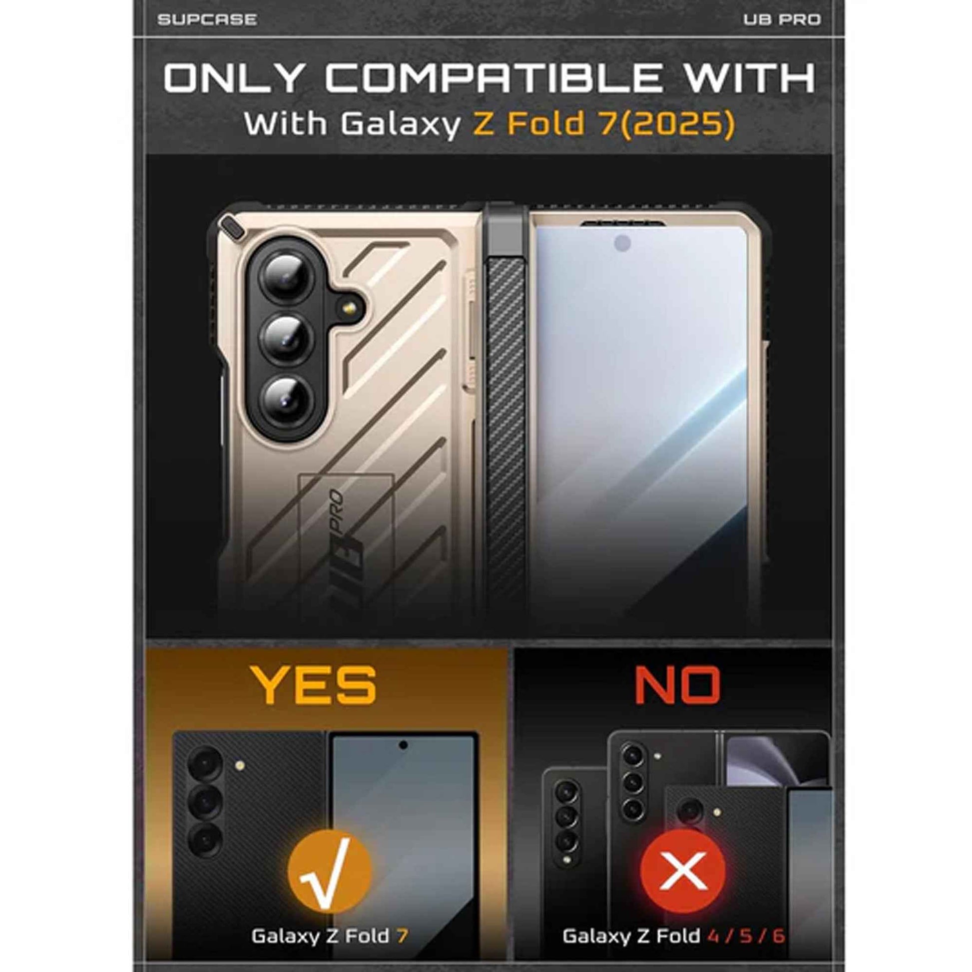 SUPCASE UB PRO for Samsung Galaxy Z Fold 7 Magnetic Case with Build-in Screen Protector
