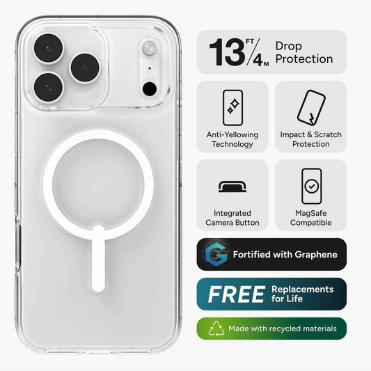 ZAGG Crystal Palace Snap Case with Camera Button for iPhone 17 Pro Max / 17 Pro Magnetic Case