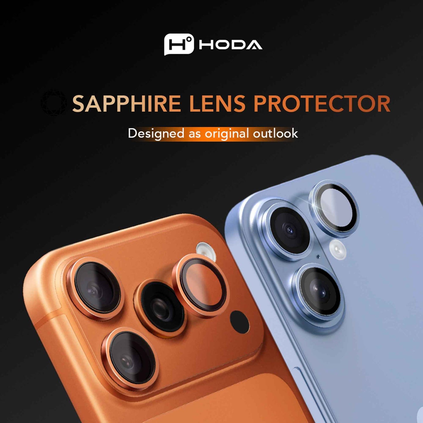 Hoda Sapphire Lens Protector for iPhone 17 Air / 17 - Designed as original outlook