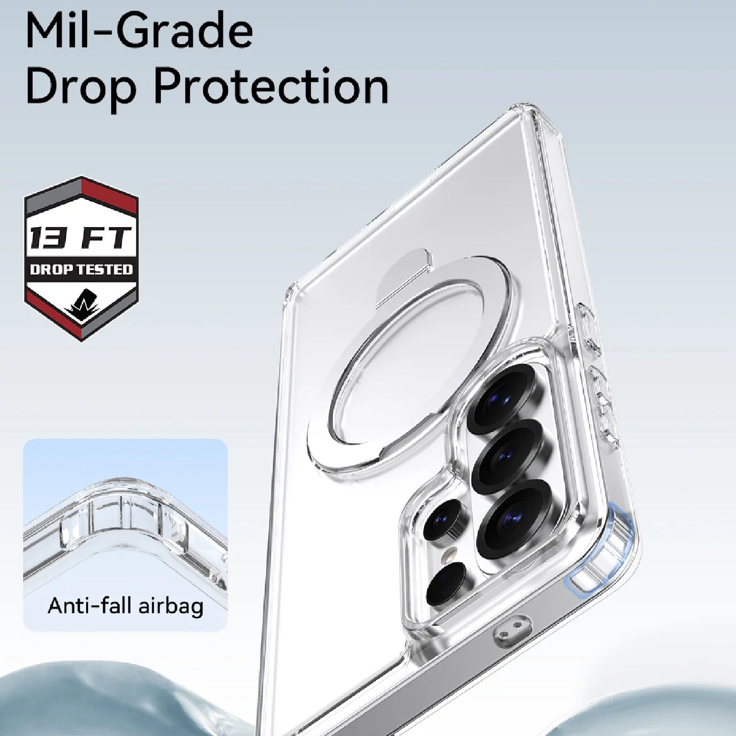 Raptic Air Stand Magnetic Case for Samsung Galaxy S26 Ultra - 10 ft Drop Protection with Build-in Kickstand