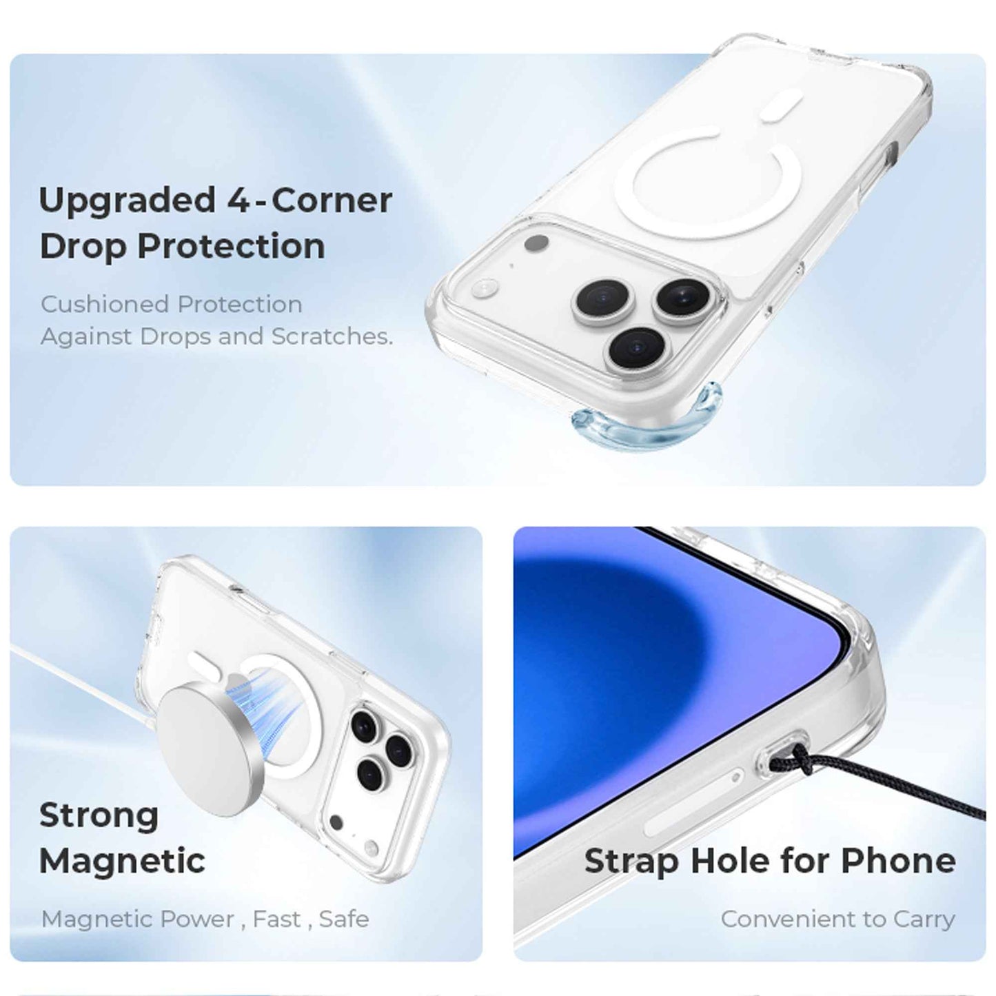 Hoda Crystal Pro for iPhone 17 Series - Military Standard Protection Case with MagSafe Compatible