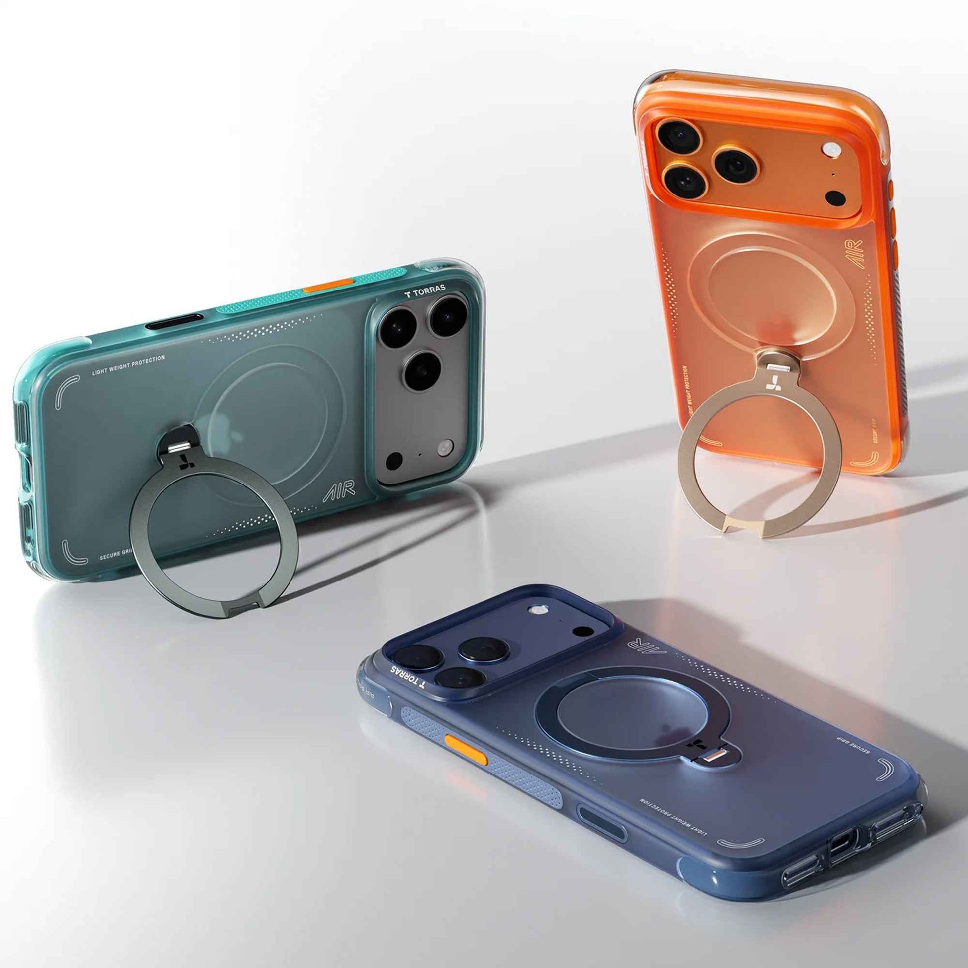 TORRAS Ostand Q3 Spin Air Series Case for iPhone 17 Pro Max / 17 Pro - Magnetic Case with Foldable Stand