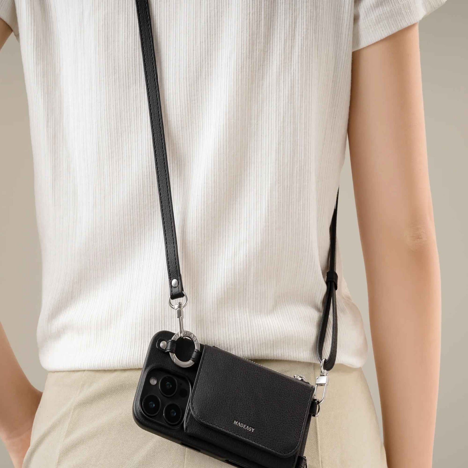 MAGEASY 12mm Classic Leather Strap with Strap Card ( 74.5 - 128 cm Adjustable Length )