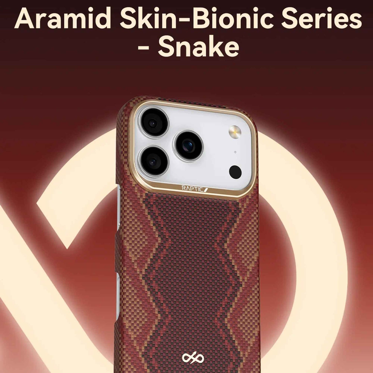 RAPTIC Aramid Fiber Skin-Bionic Magsafe for iPhone 17 Pro Max / 17 Pro - Snake
