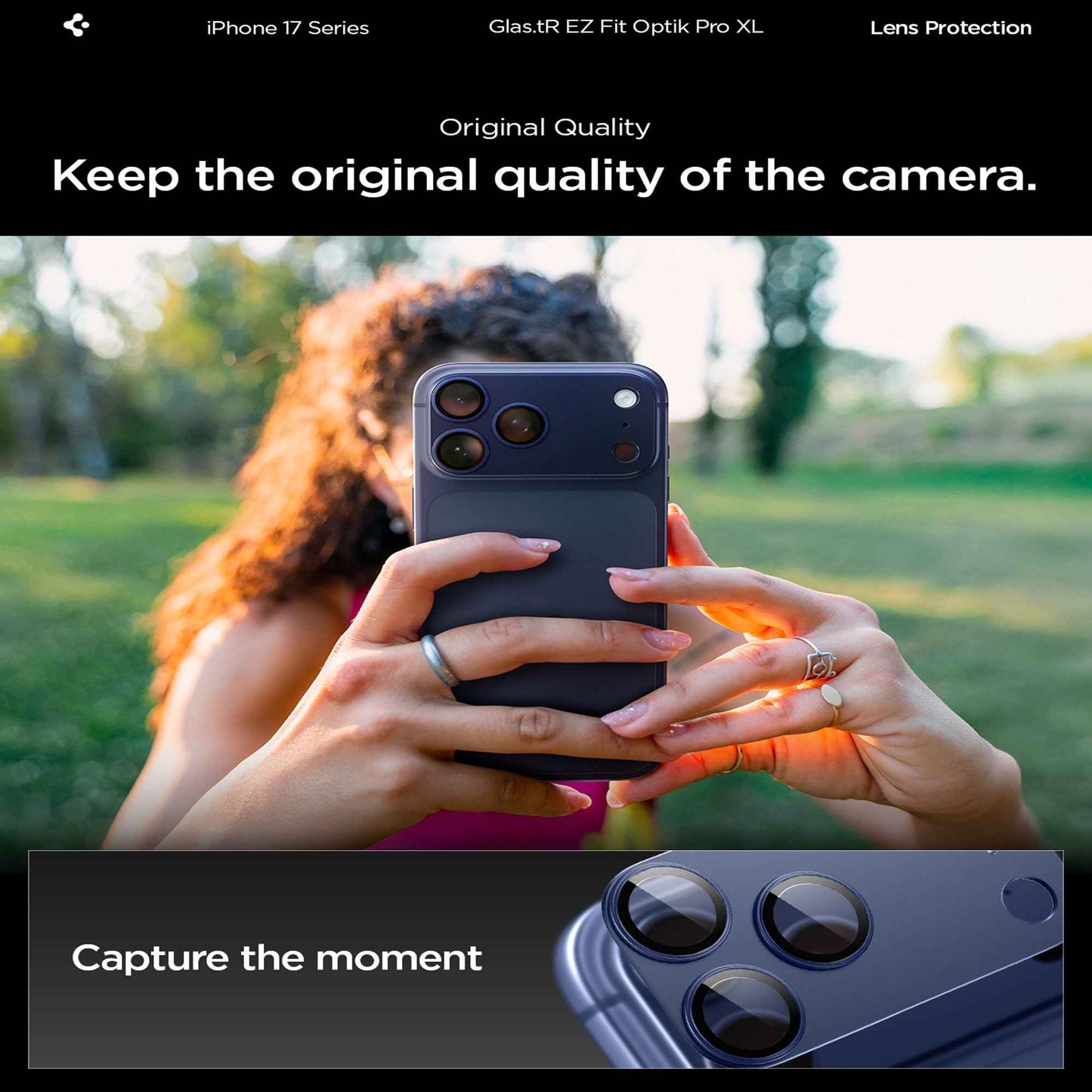 Spigen EzFit Optik Pro XL Lens Protector for iPhone 17 Pro Max / 17 Pro - Allignment Tray Included