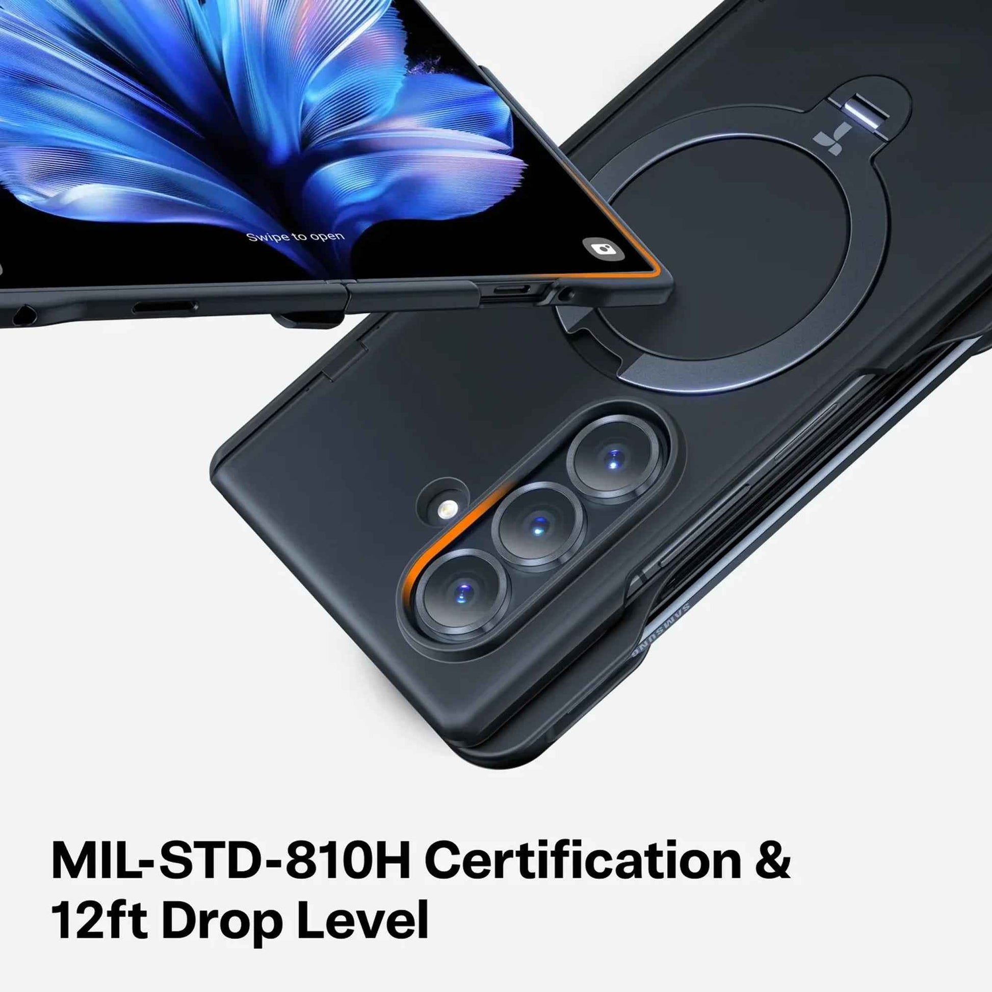 TORRAS Ostand Q3 Spin for Samsung Galaxy Z Fold 7 - Magnetic Case with Hinge Cover
