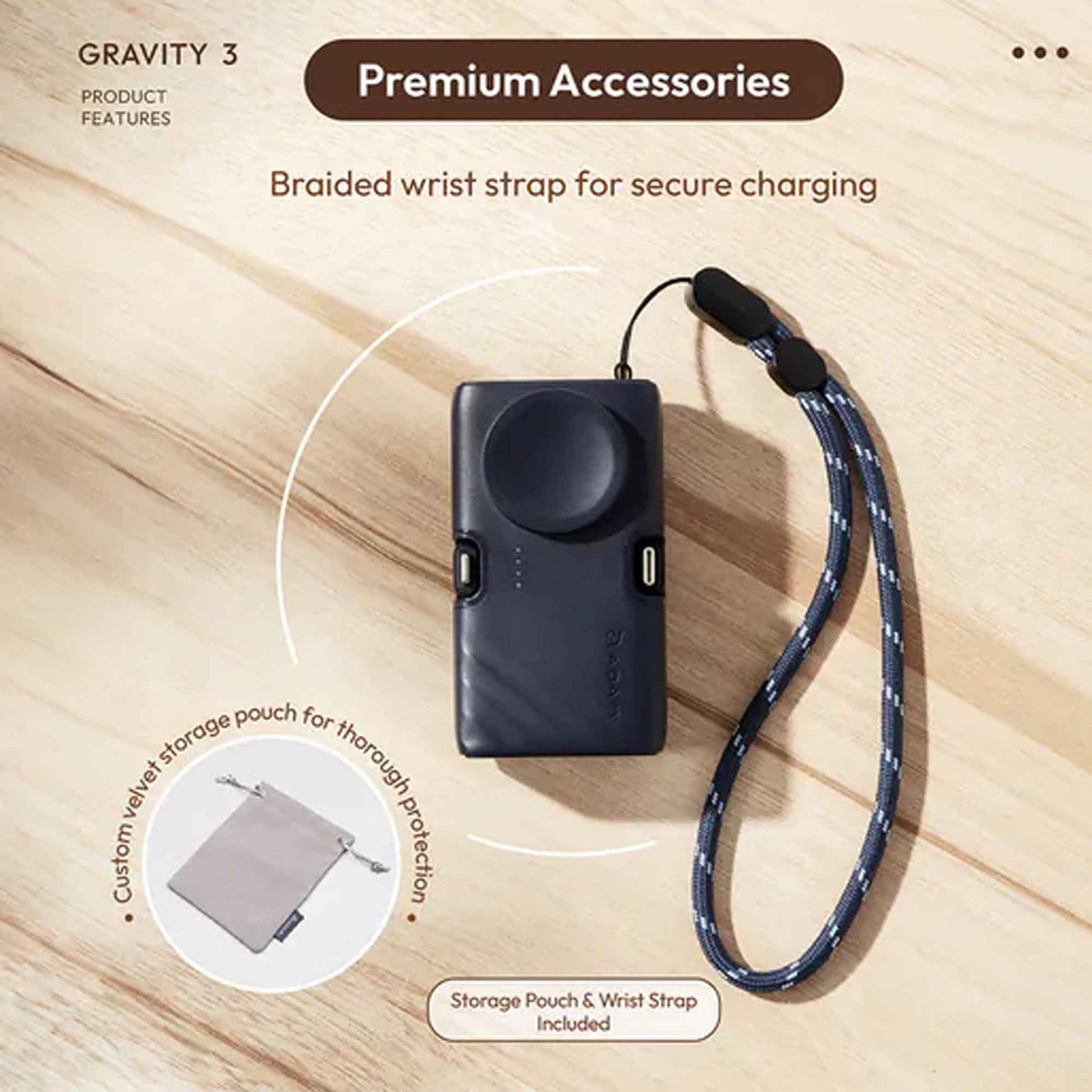 ADAM Elements GRAVITY 3 3-in-1 Foldable Power Bank 5000mAh 20W