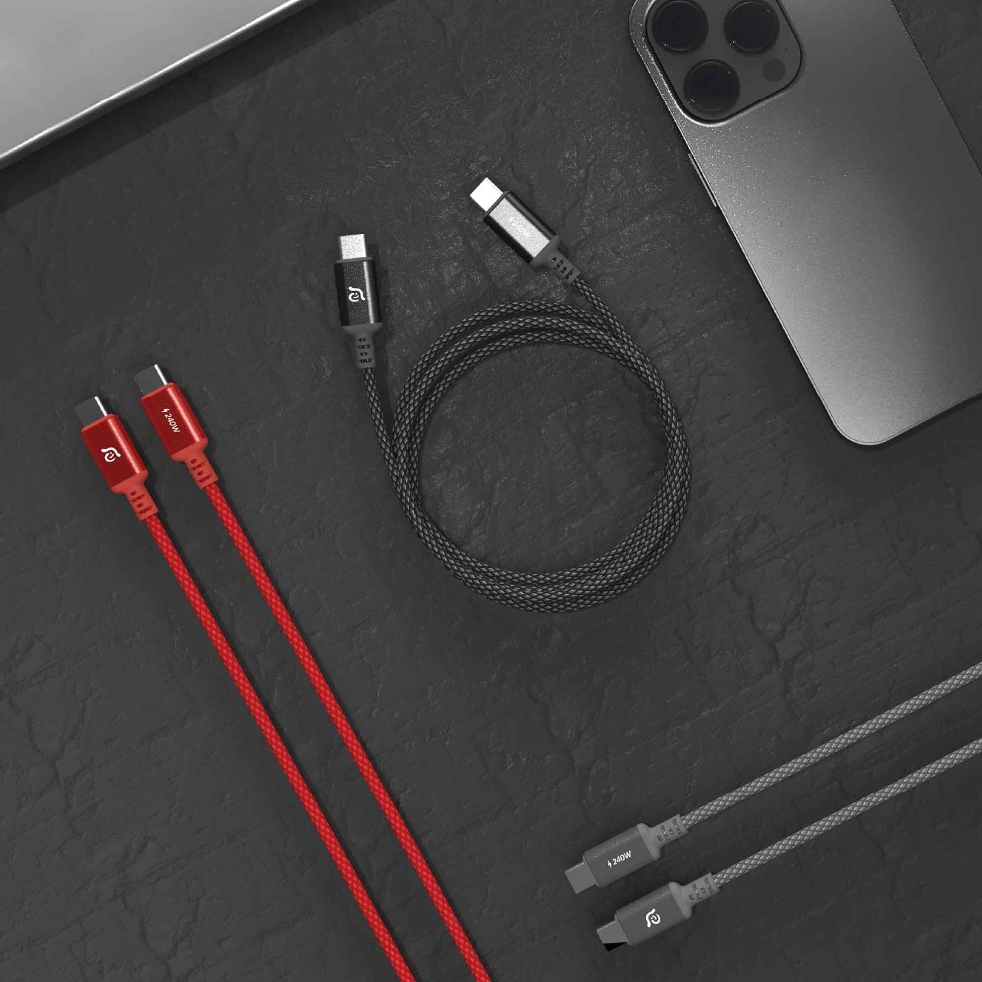 ADAM Element CASA P120 / P200 USB-C to USB-C 240W Braided Charging Cable 480Mbps Data Transfer PD 3.1