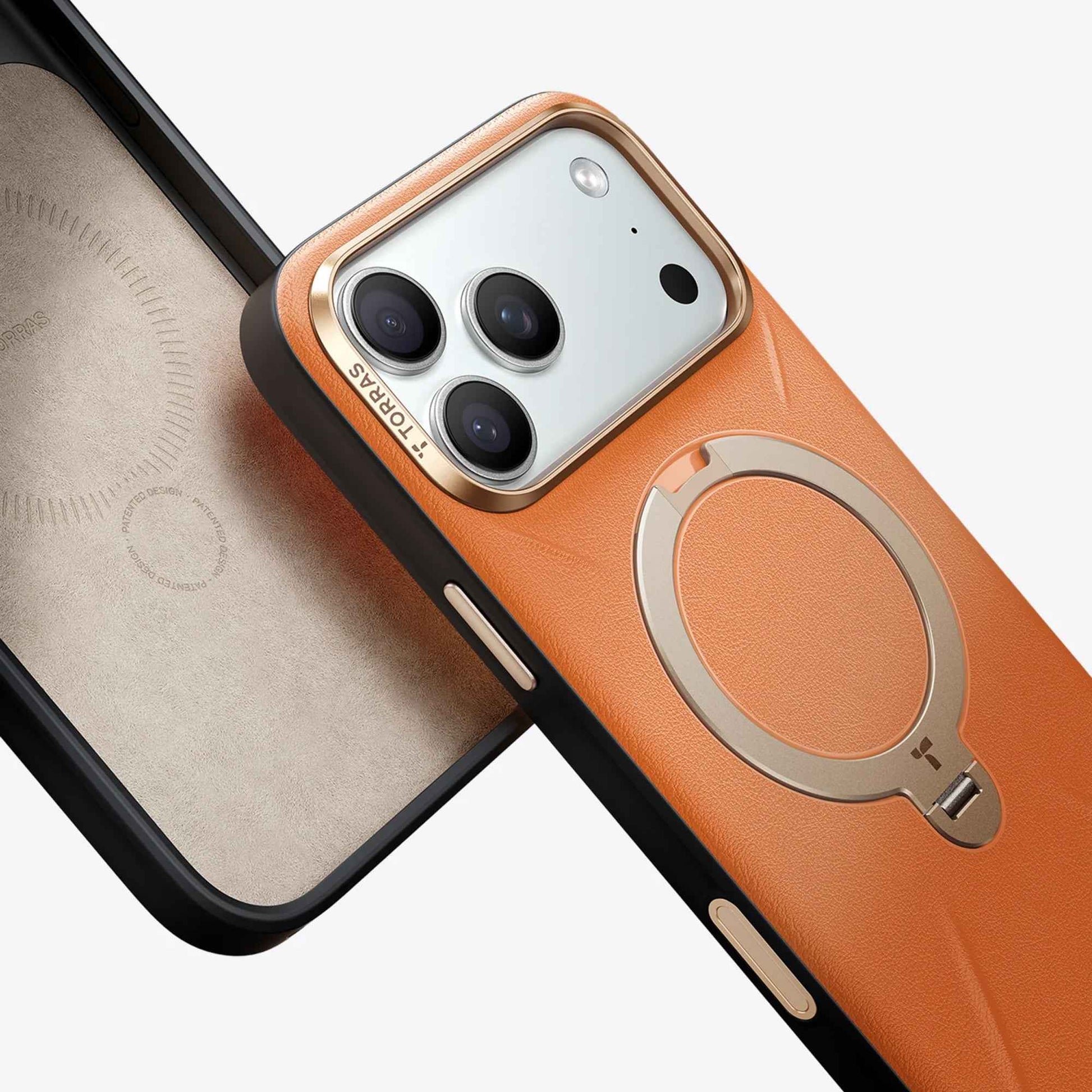 TORRAS Ostand Q3 VegSkin Case for iPhone 17 Pro Max / 17 Pro - Magsafe Compatible Vegan Leather Case
