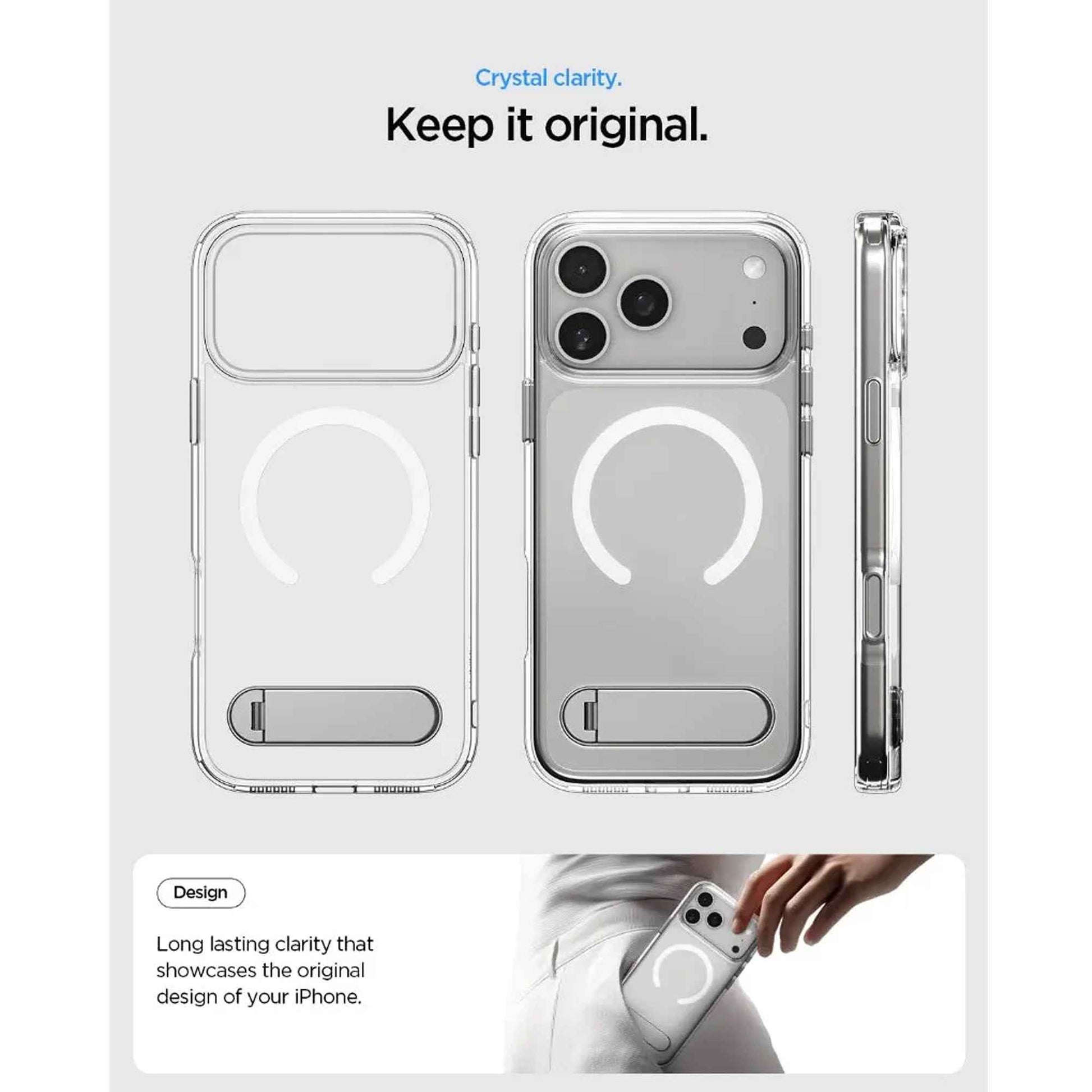 Spigen Ultra Hybrid S MagFit for iPhone 17 Pro Max - Magnetic Case with Kickstand